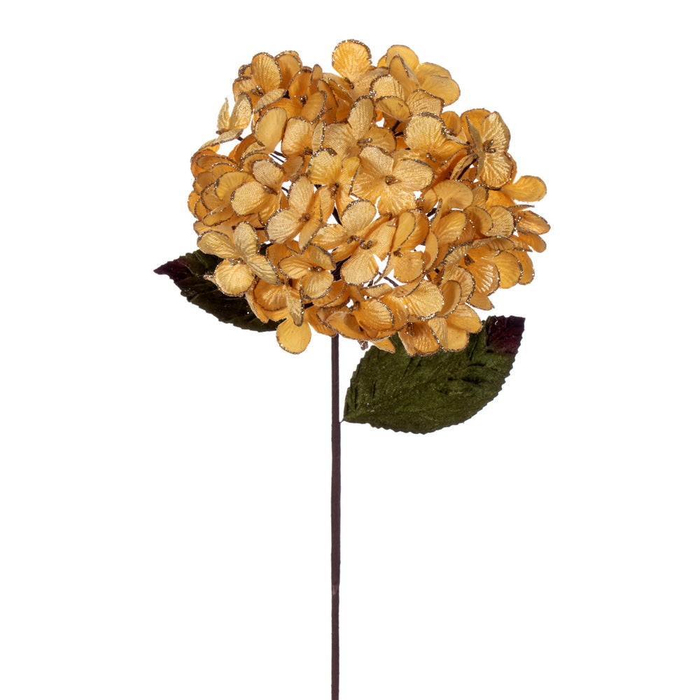 17" Gold Hydrangea Christmas Spray - Artificial Wreath Floral - QG212308