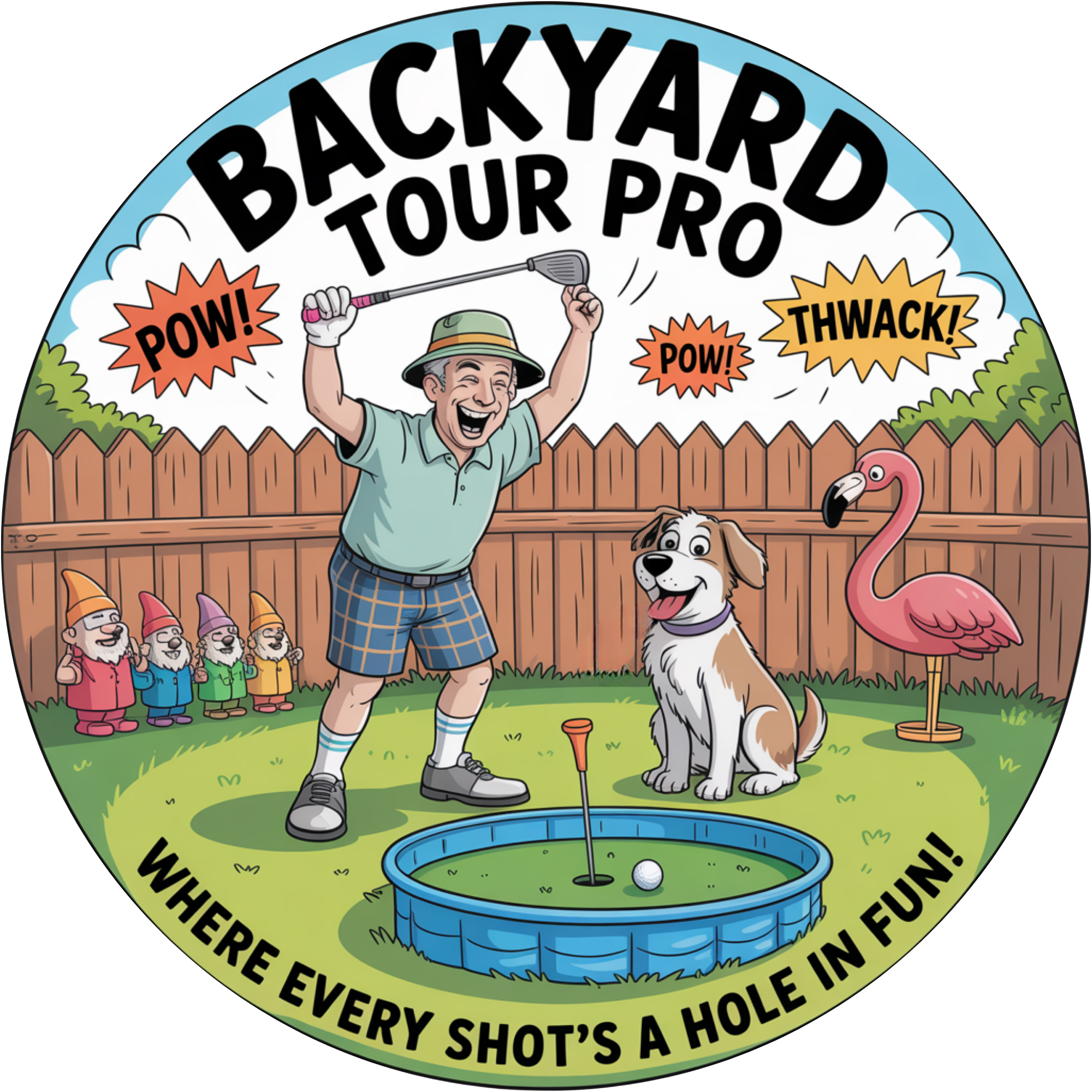 Backyard Tour Pro Golf Sign – Funny Retirement Gift for Golfers, Yard or Wreath Decor