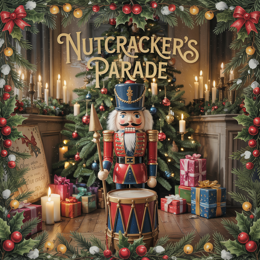Nutcracker’s Parade Inspire Me Box – Holiday Craft Supply Kit with Regal Red & Gold, Toy Soldier Theme, Nutcracker Signs, Ribbons, Picks & Florals for Wreath Making