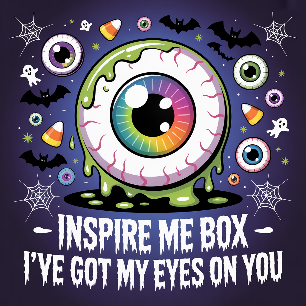 Caja Inspírame: Te tengo en la mira, suministros para coronas de Halloween, caja de manualidades con temática de globo ocular, letreros y flores