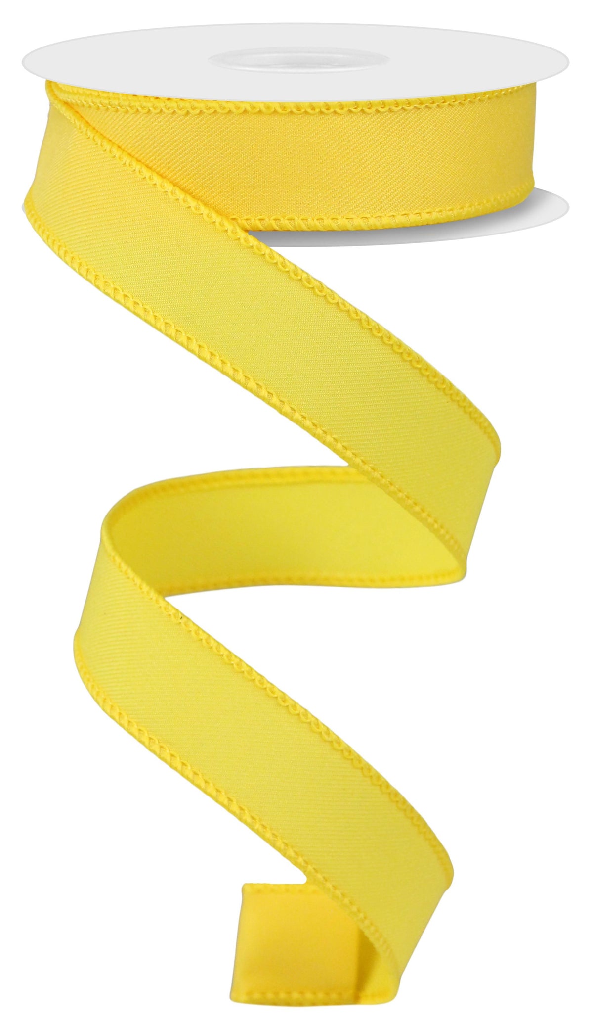 7/8 Inch 10 Yard Yellow Diagonal Weave Wired Ribbon on Roll