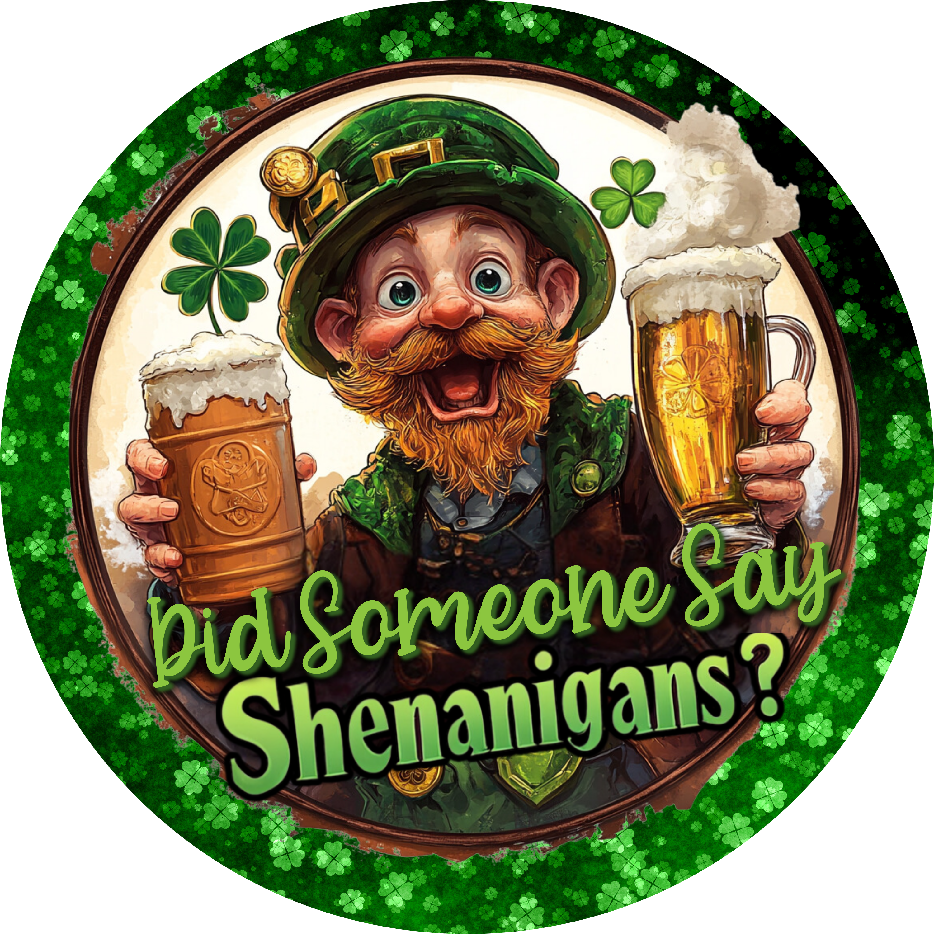 Letrero divertido del Día de San Patricio, ¿Alguien dijo "Sheanigans"?, Decoración de pub irlandés, Arte mural de duendes, Decoración para fiesta del Día de San Patricio, Regalo de cerveza