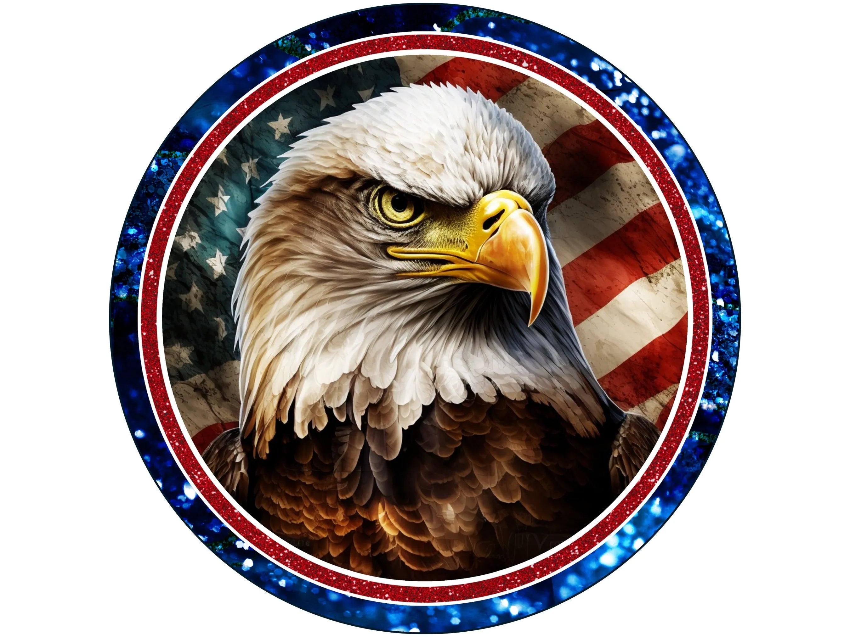 Letrero patriótico de águila calva de granja, letrero de águila calva americana, letrero de águila de EE. UU., letrero de águila roja, blanca y azul