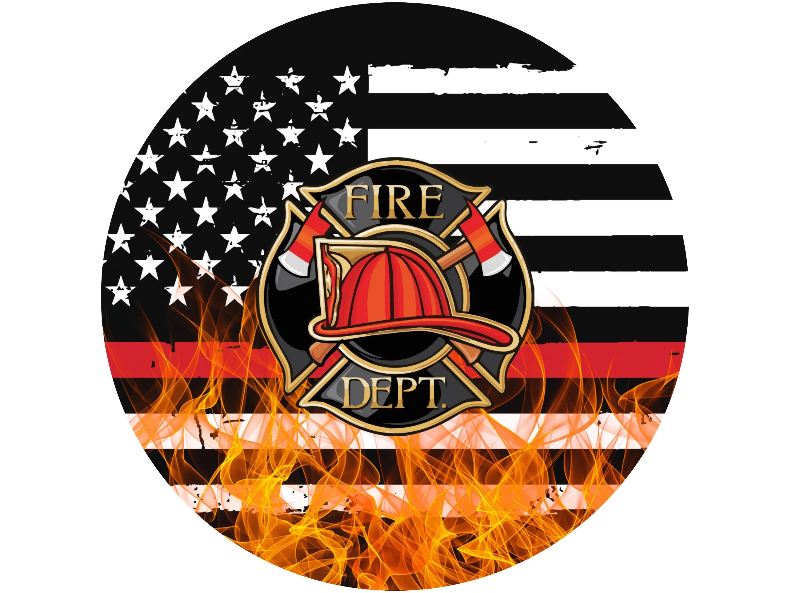 Letrero de corona de metal con emblema del departamento de bomberos, letrero para el departamento de bomberos, arte de pared de apoyo a los bomberos