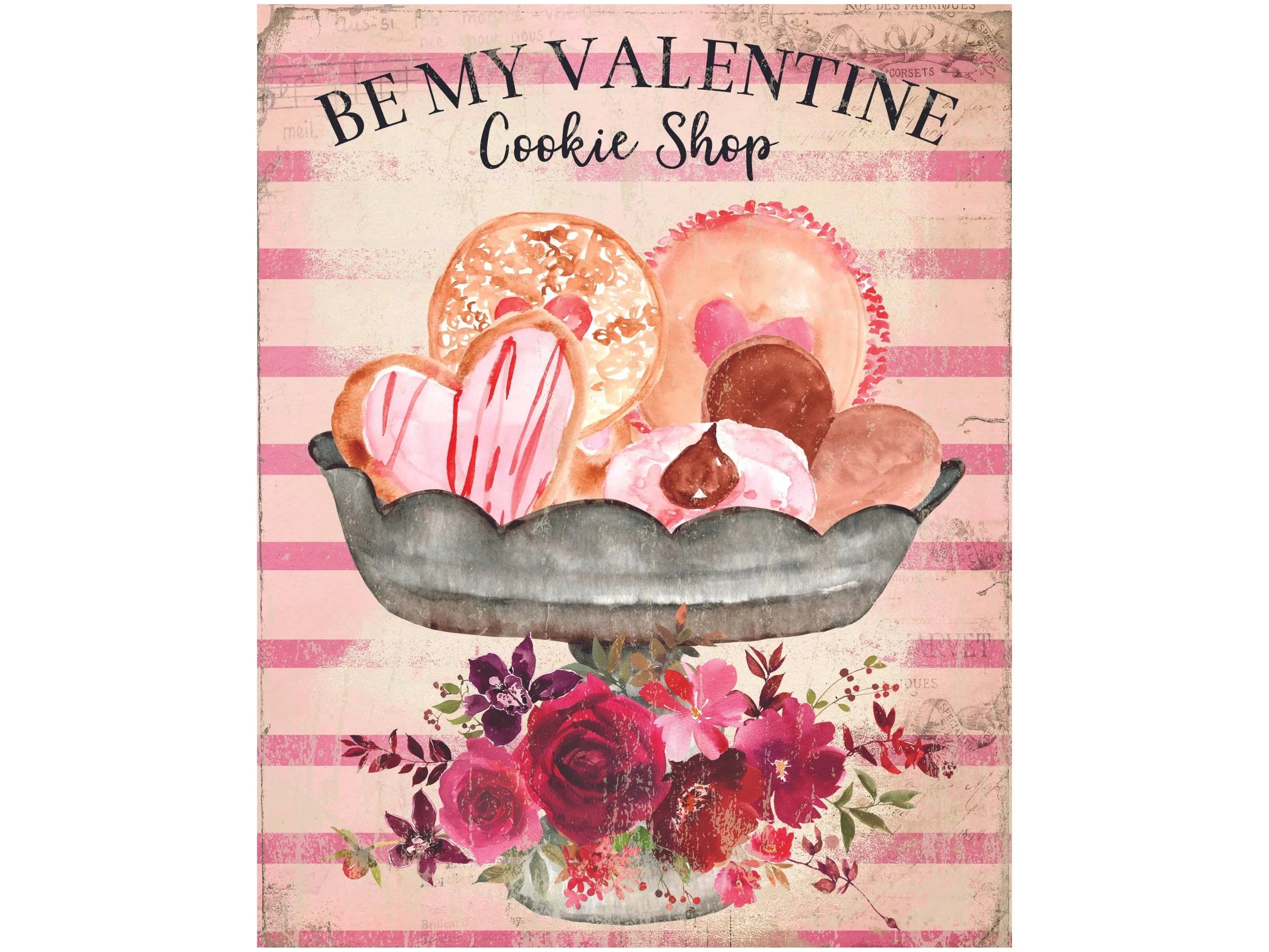 Letrero de corona con ramo floral para el día de San Valentín, flores y corazones, arte de pared con corazones para el día de San Valentín, letrero de corona con rosas y corazones