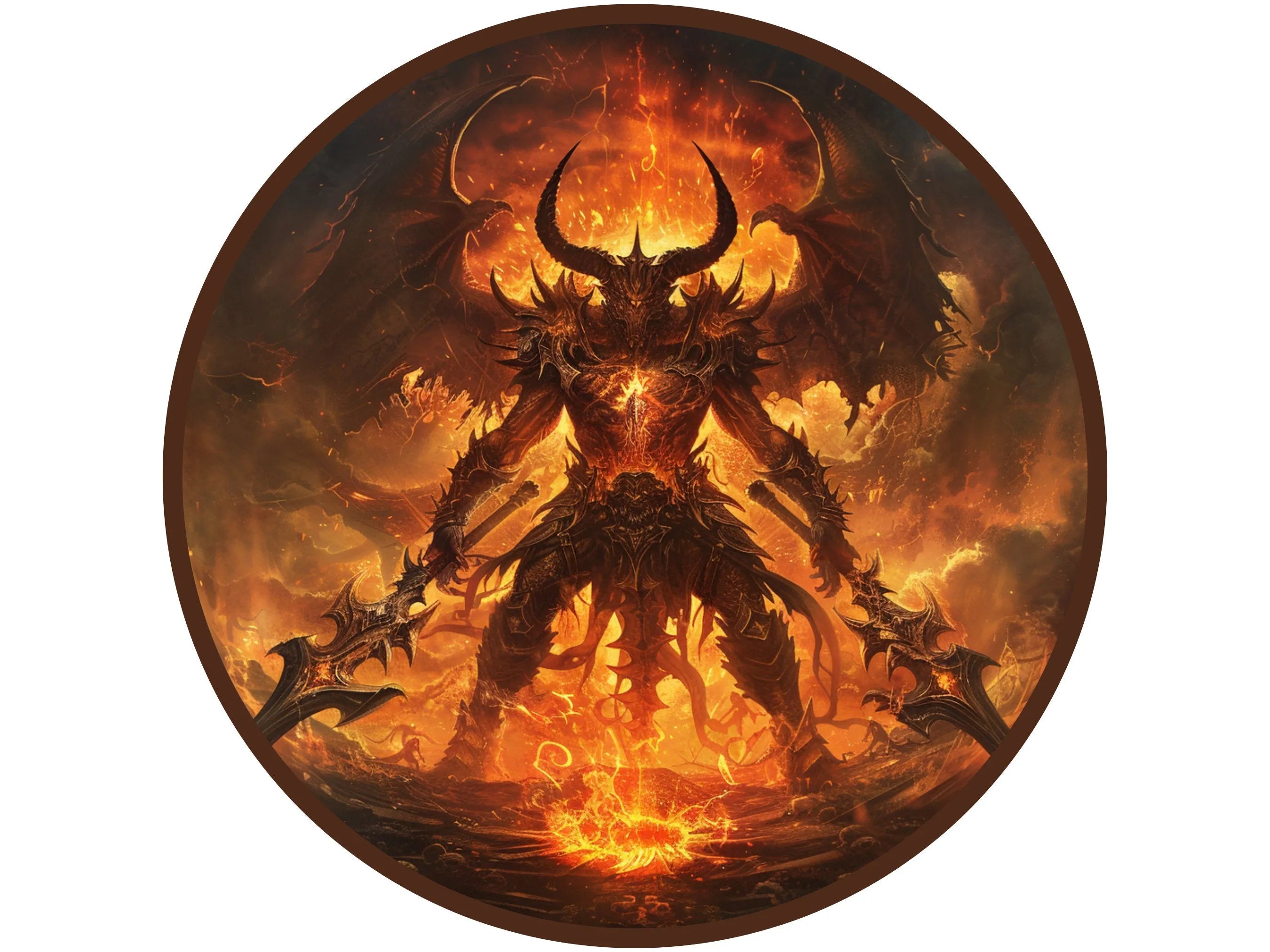 Letrero metálico de jugador, letrero metálico de guerrero demonio, arte mural de fantasía, decoración del fuego del infierno, decoración gótica para el hogar, regalo perfecto para amantes de la fantasía.