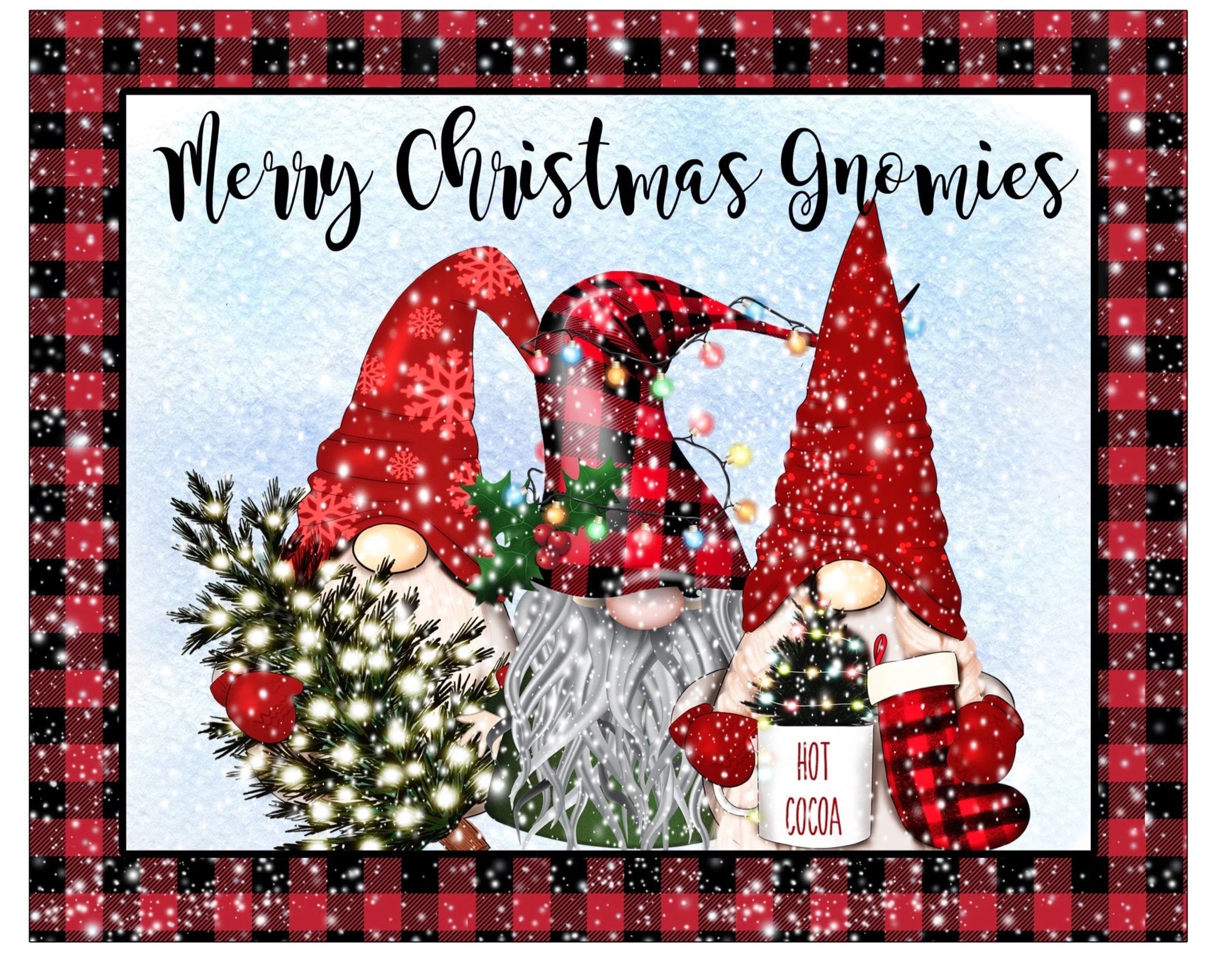 Letrero navideño de gnomos, letrero navideño de gnomos, decoración familiar de gnomos, decoración de chocolate caliente de gnomos, letrero navideño de gnomos, letrero de gnomos