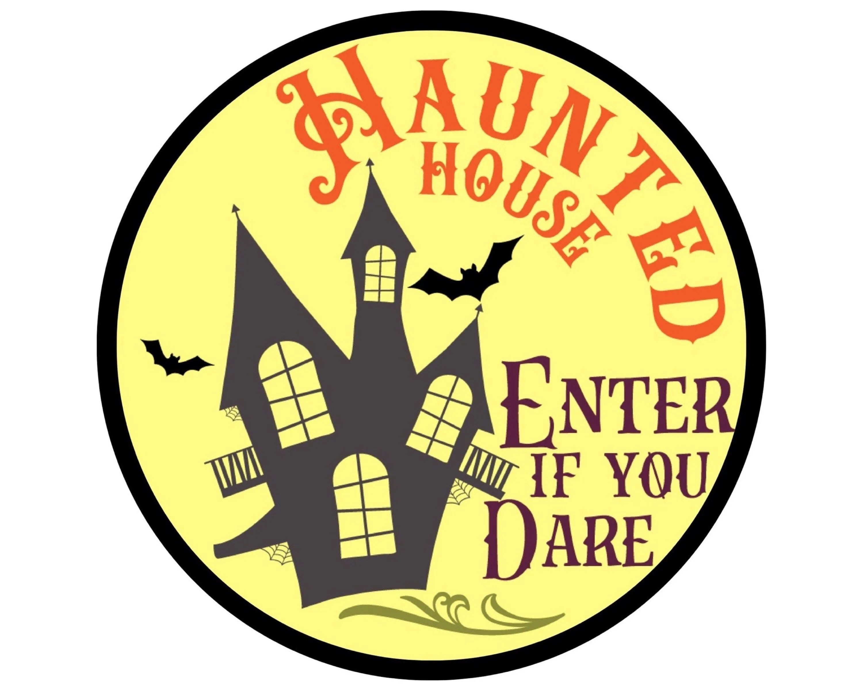 Letrero de corona de casa embrujada de Halloween, accesorio de corona de casa embrujada, letrero de casa embrujada, decoración de truco o trato, arte de pared de Halloween