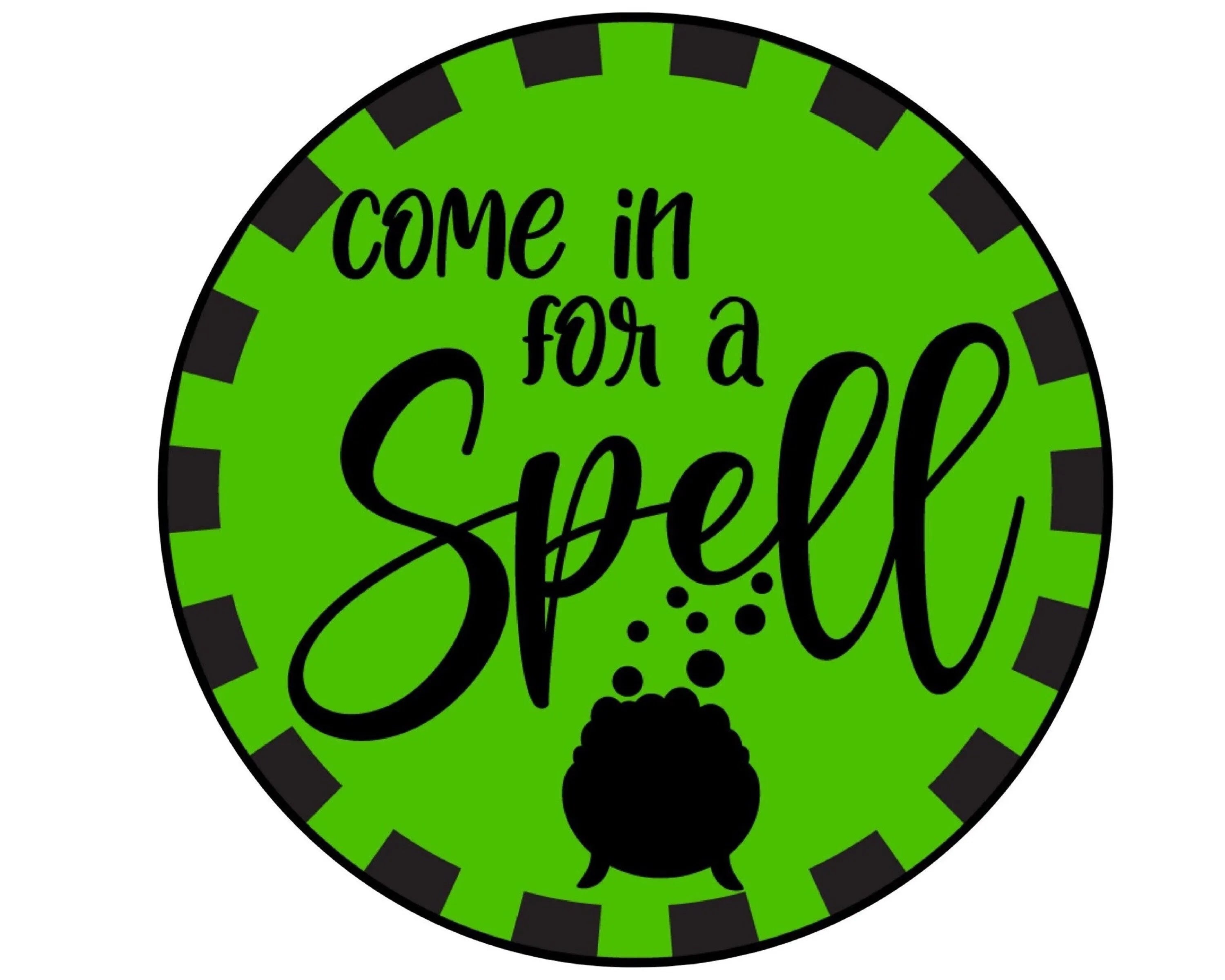 Letrero de corona de Halloween, accesorio de corona de Halloween, manualidad de Halloween, decoración de truco o trato, letrero "Siéntate para un hechizo", arte de pared de Halloween