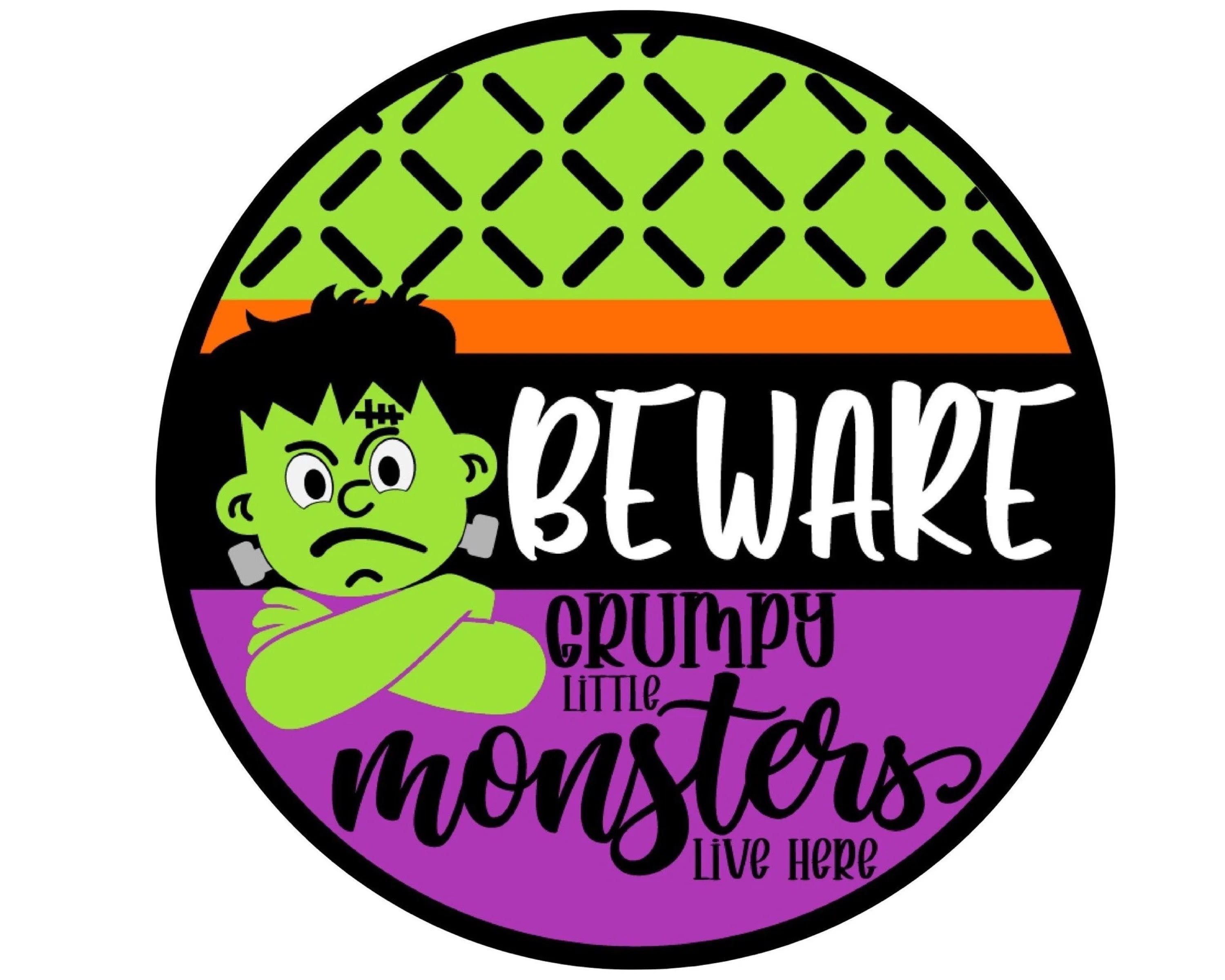 Letrero de corona de Feliz Halloween, letrero de Frankenstein, fiesta de Halloween, decoración de truco o trato, fiesta del 31 de octubre, decoración de fiesta de disfraces, letrero aterrador