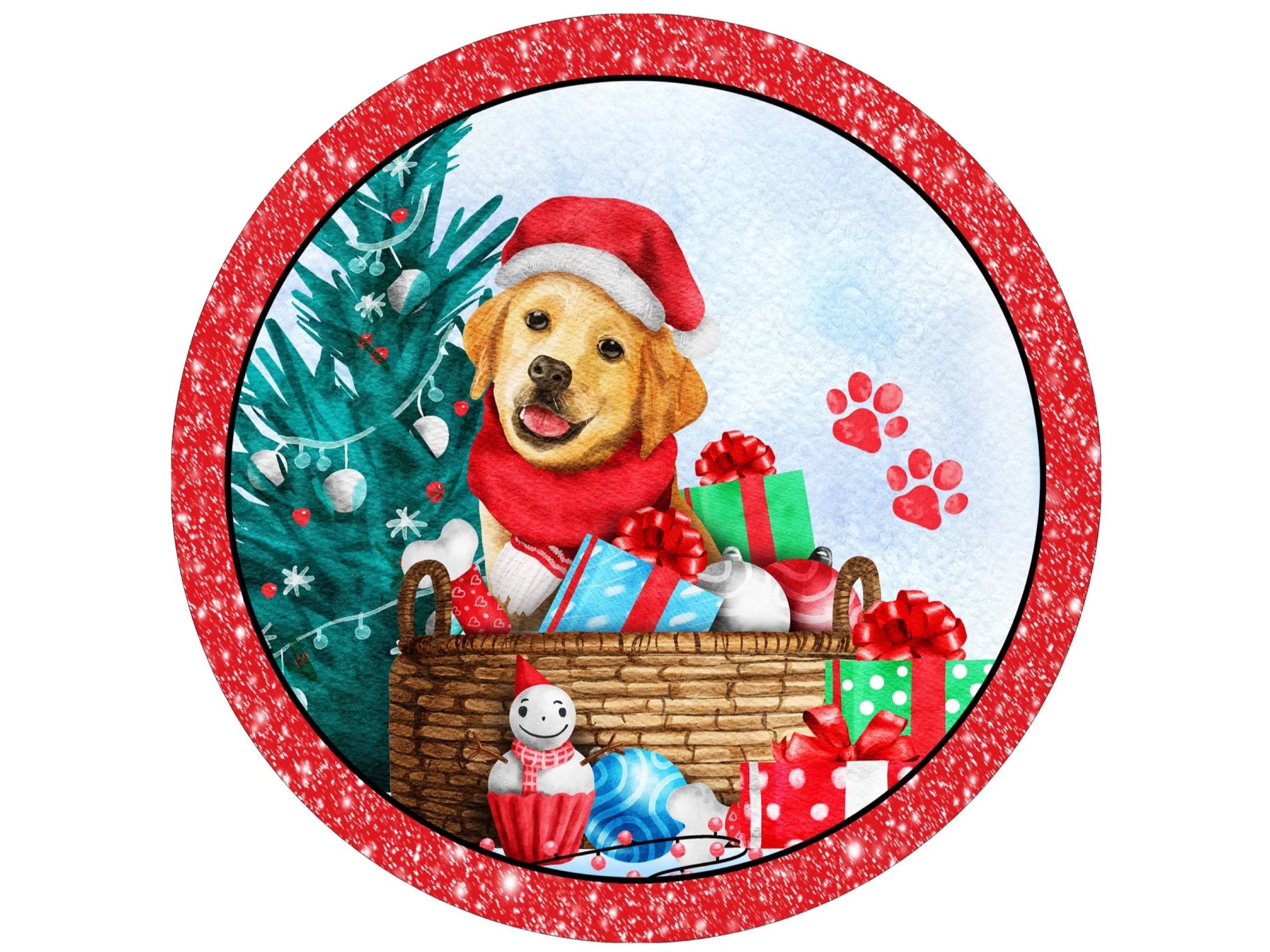 hello Christmas dog Christmas wreath sign, sign for Christmas, sign for dog lover, sign for December