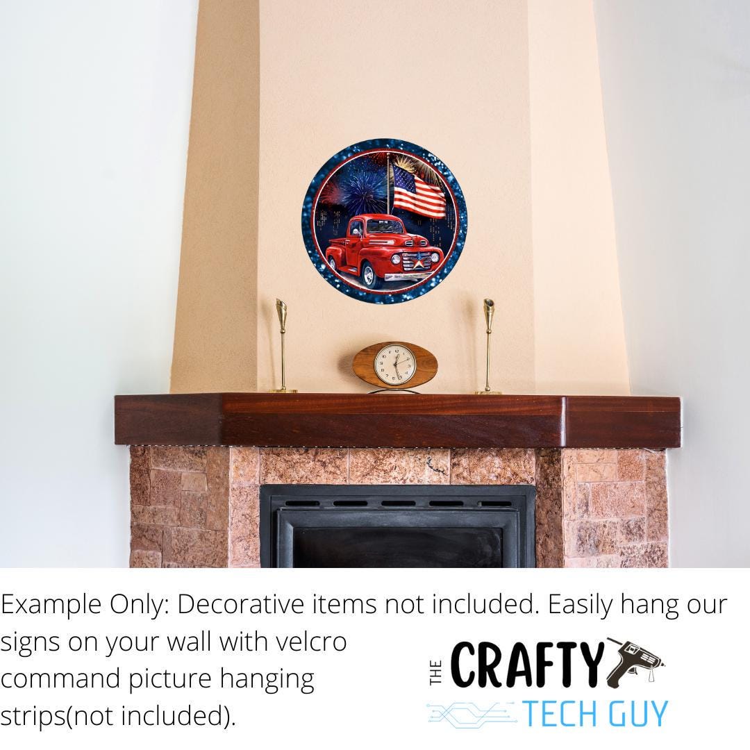 a metal sign image for a wreath or home decor