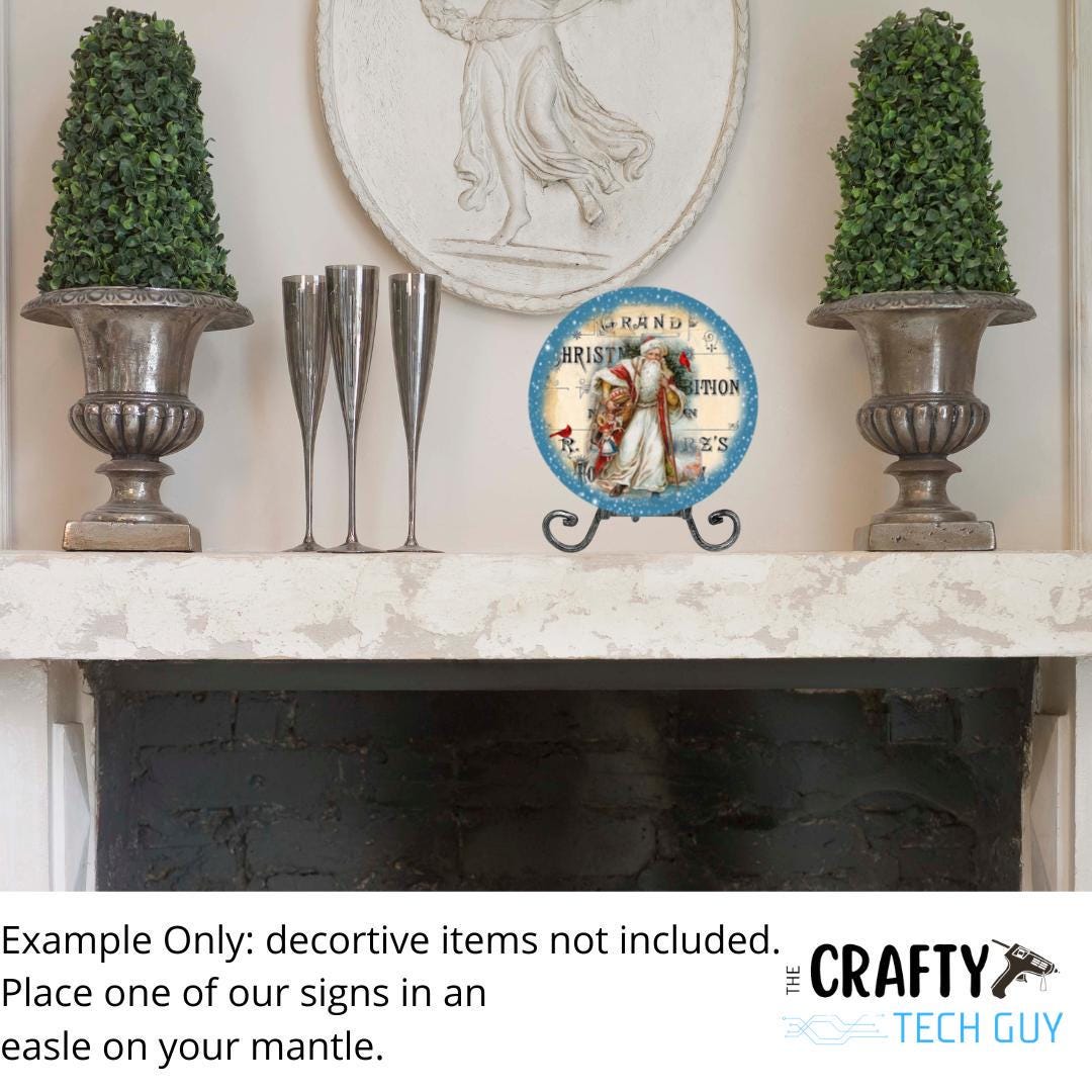 a metal sign image for a wreath or home decor