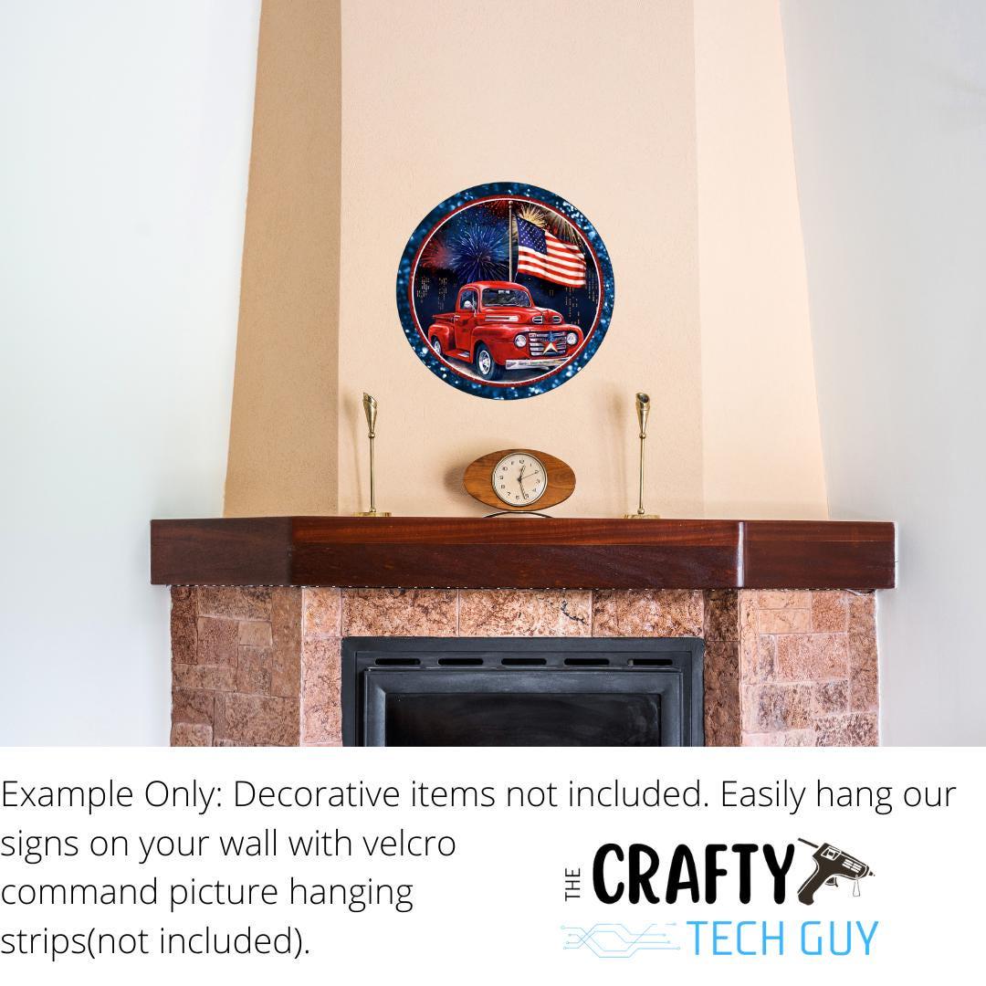 a metal sign image for a wreath or home decor