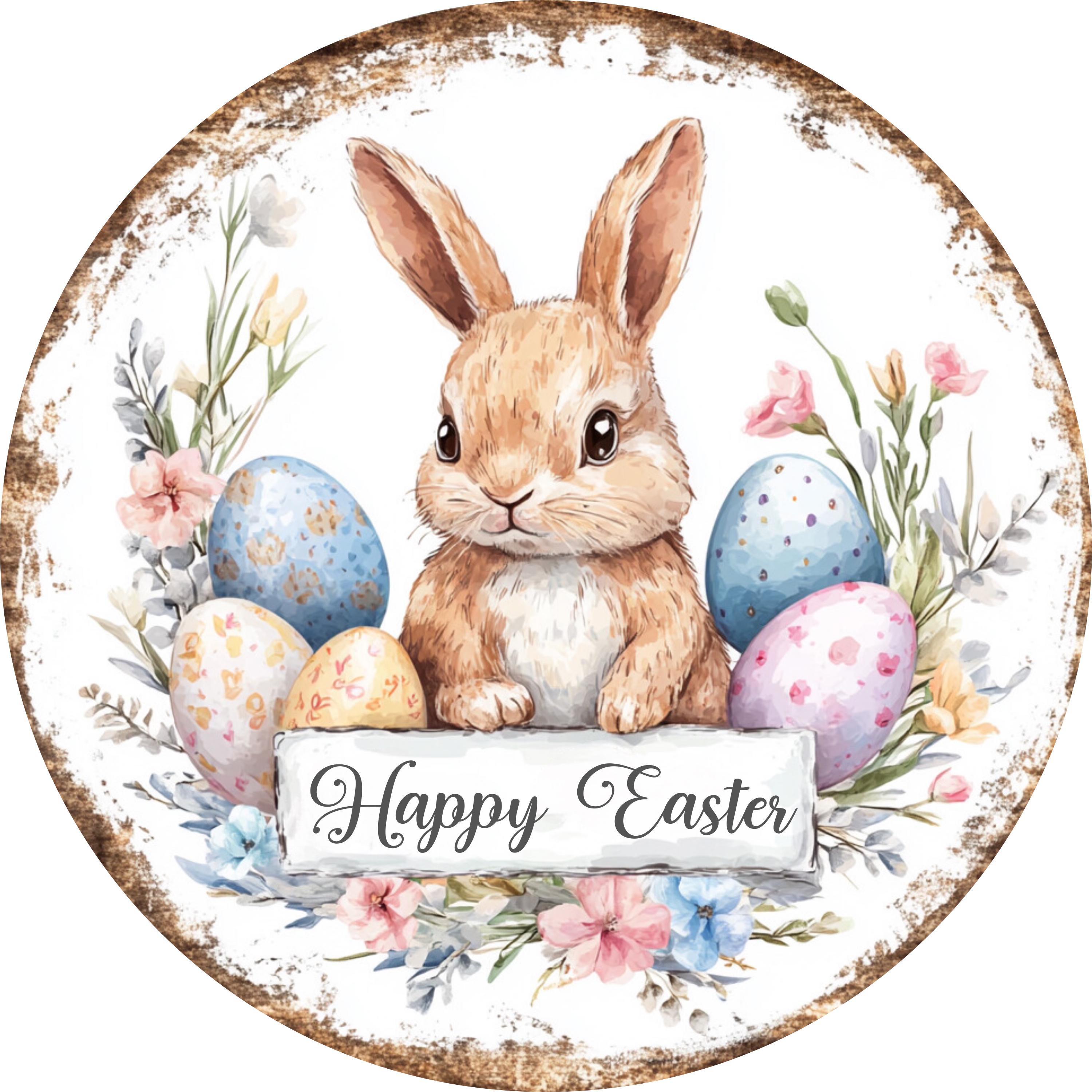 a metal sign image for a wreath or home decor