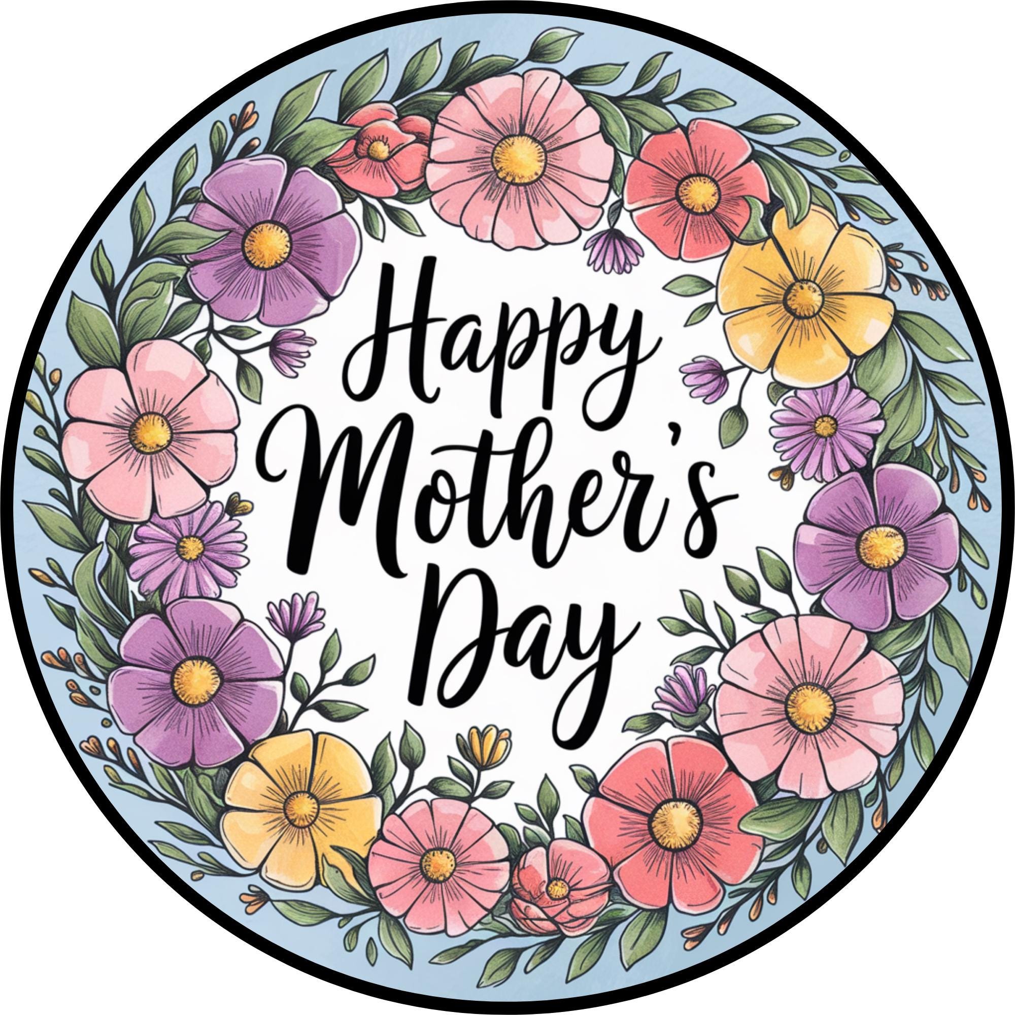 a metal sign image for a wreath or home decor