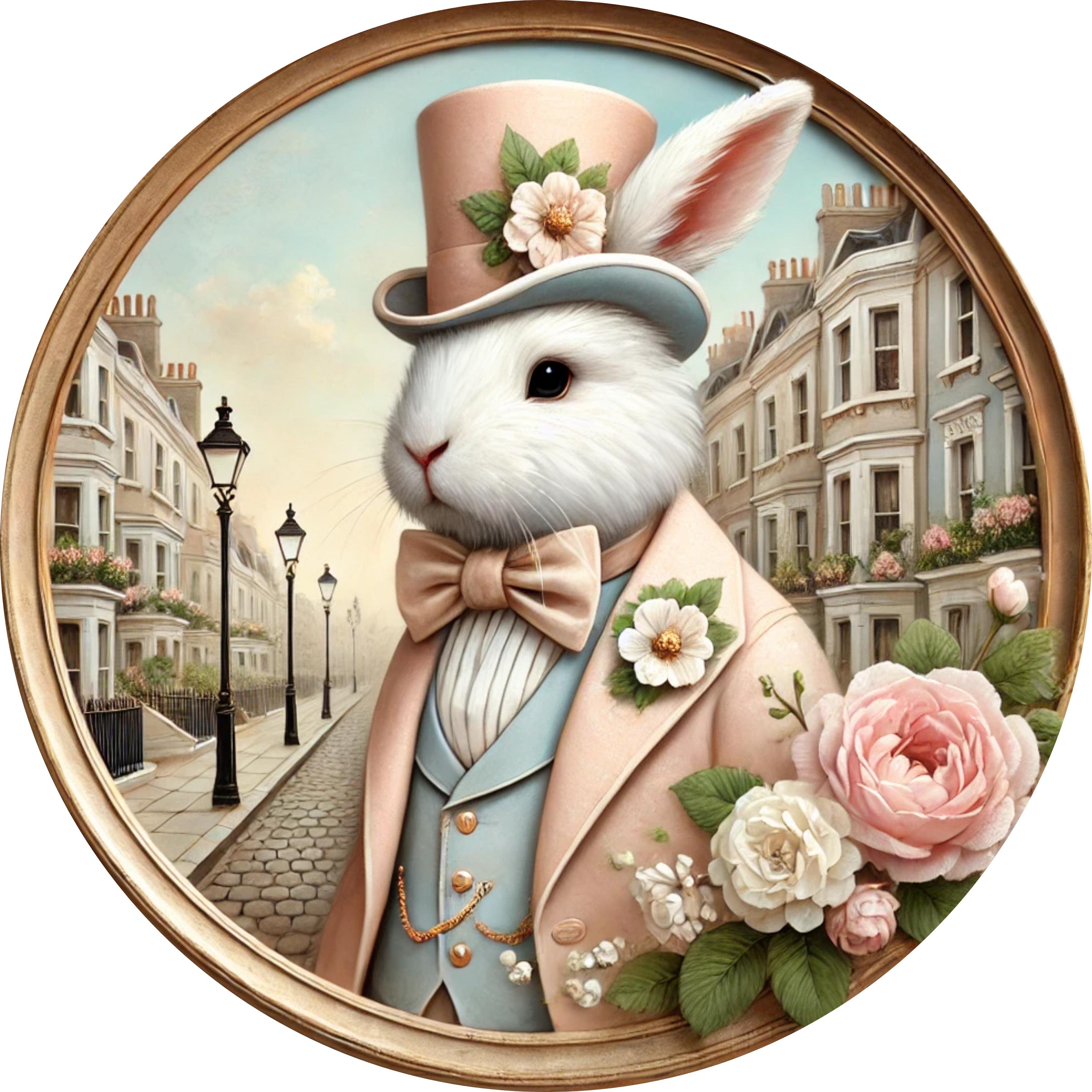 a metal sign image for a wreath or home decor