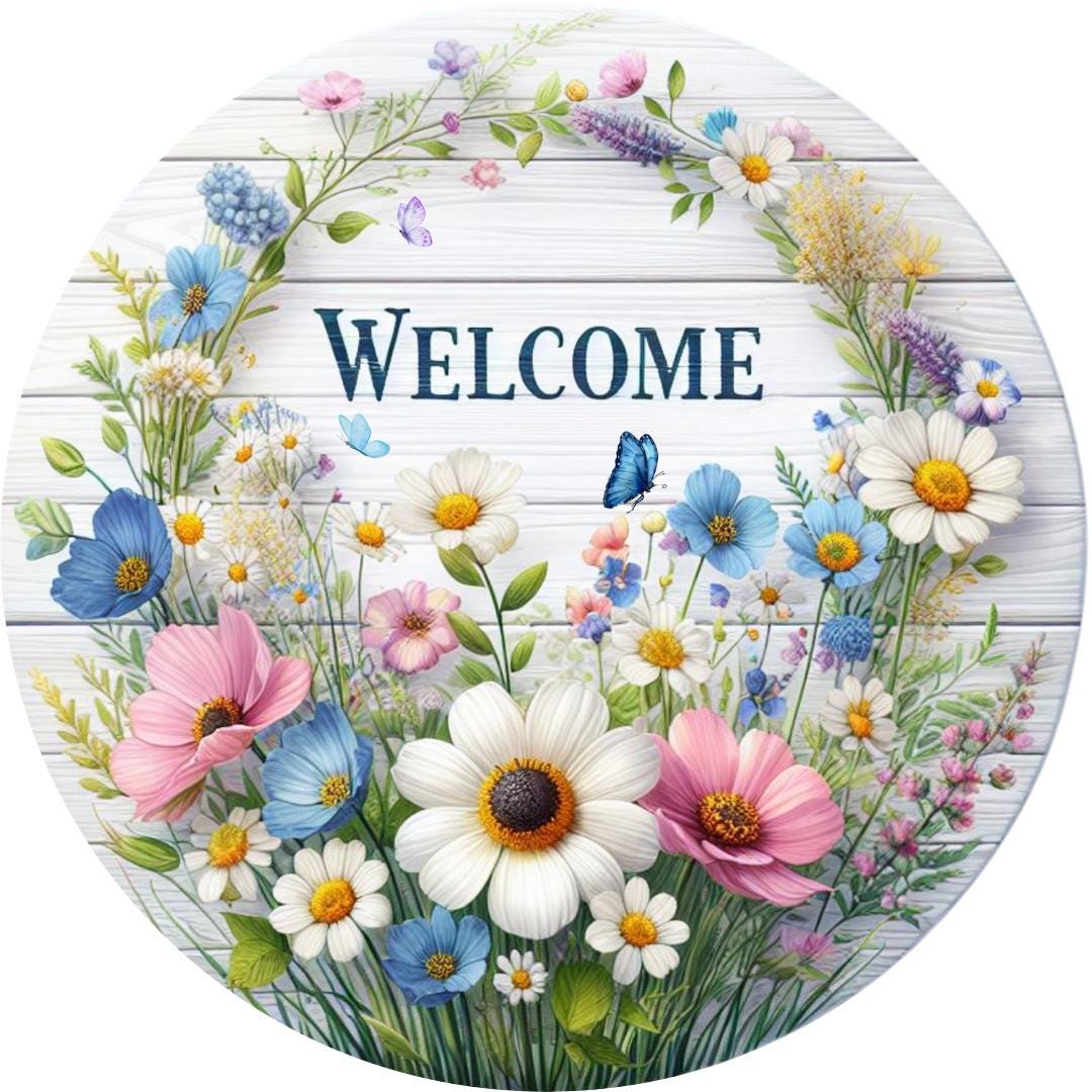 a metal sign image for a wreath or home decor