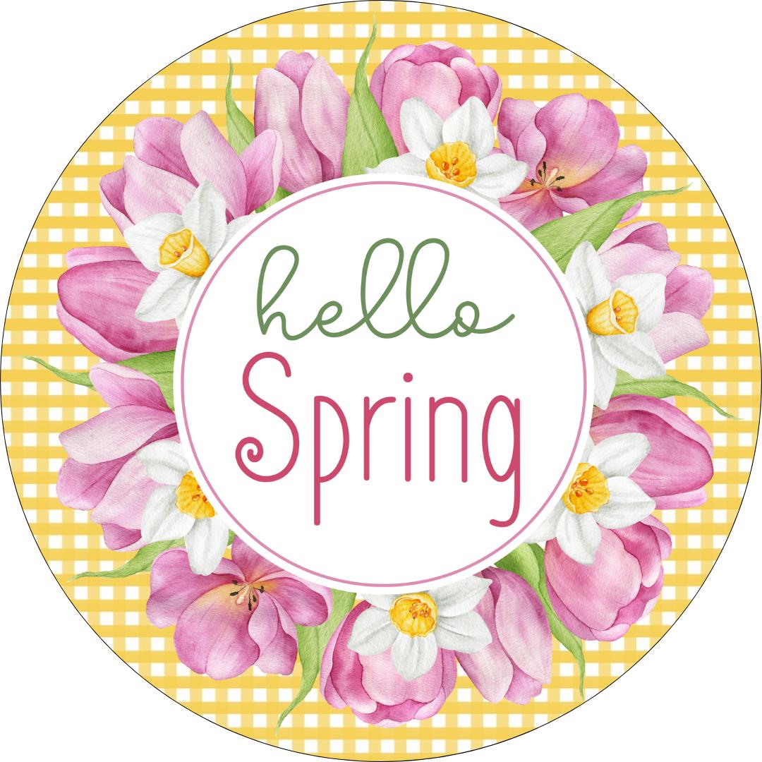 a metal sign image for a wreath or home decor