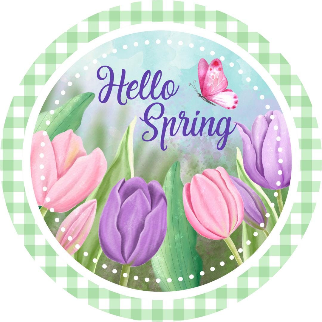 a metal sign image for a wreath or home decor