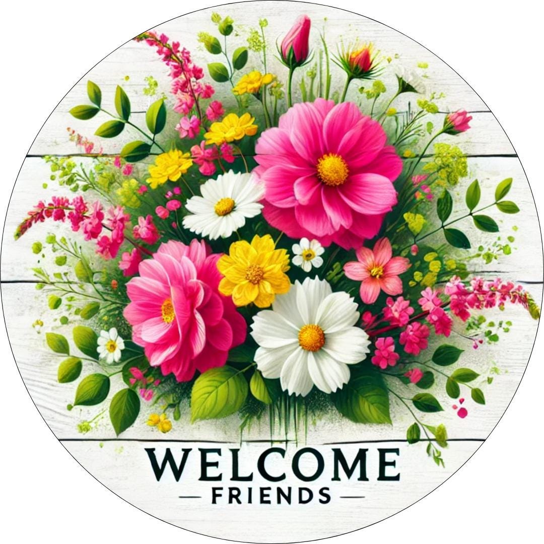 a metal sign image for a wreath or home decor