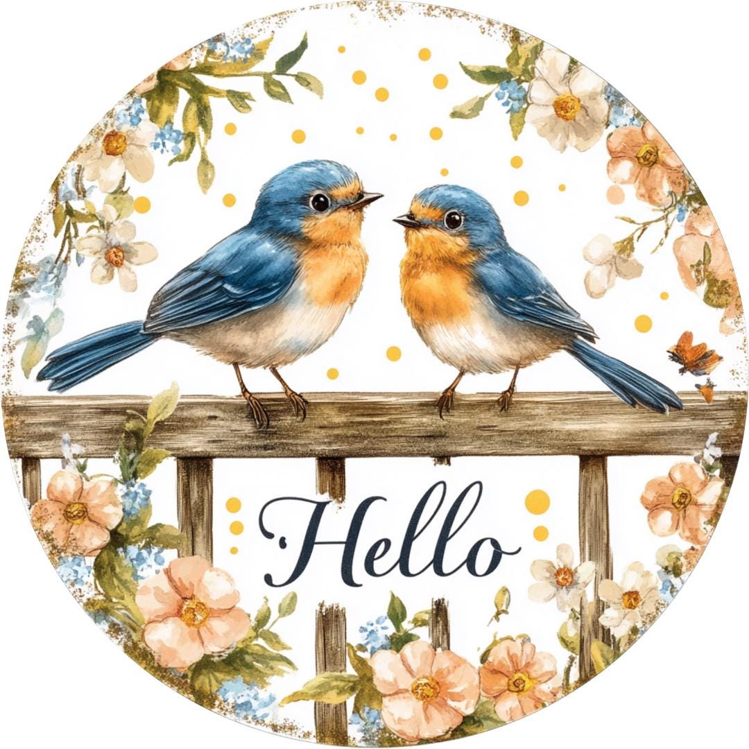 a metal sign image for a wreath or home decor