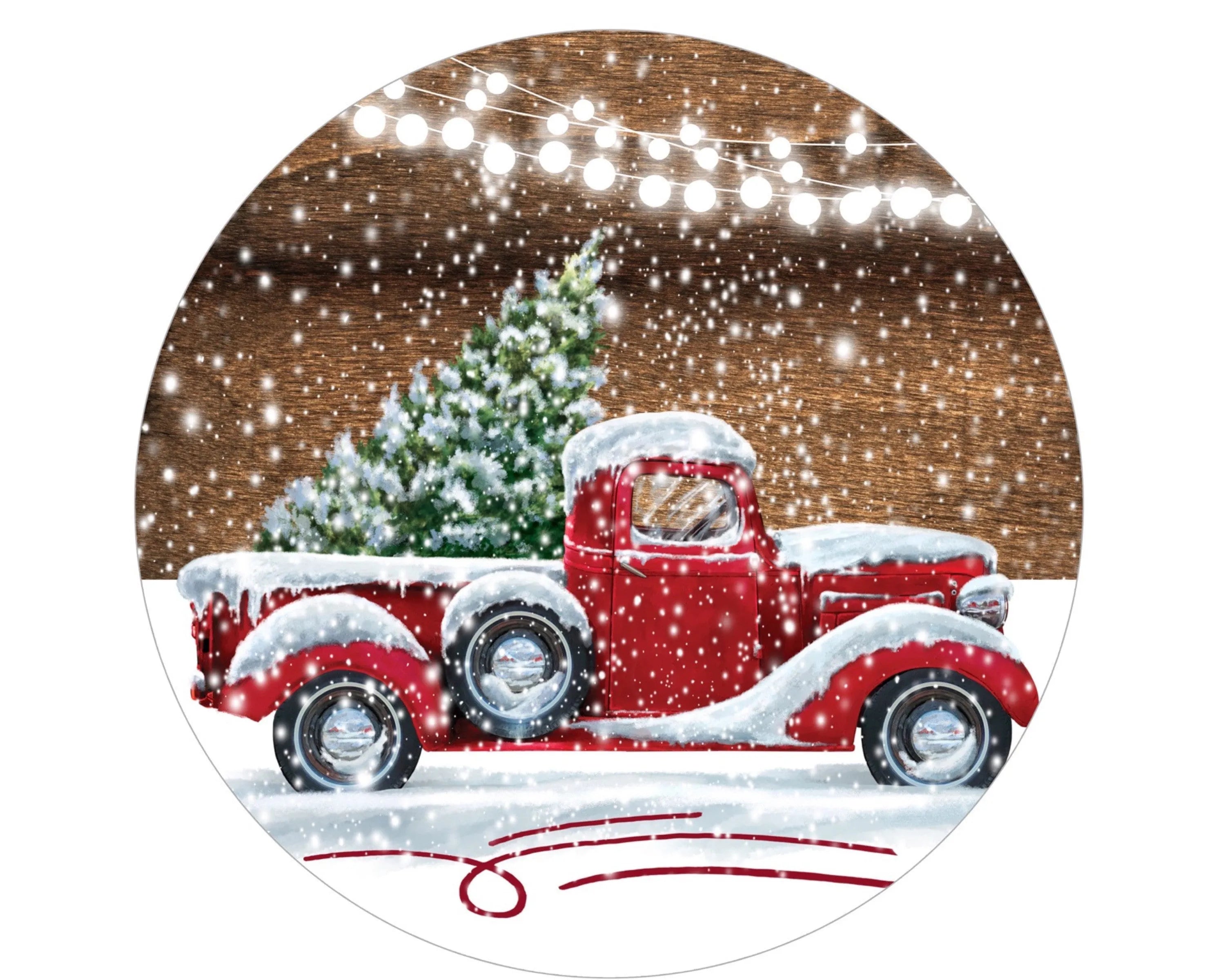 Merry Christmas Vintage Truck Sign, Merry Christmas sign, red vintage truck decor, Christmas tree sign, Rustic Vintage Truck sign, red truck