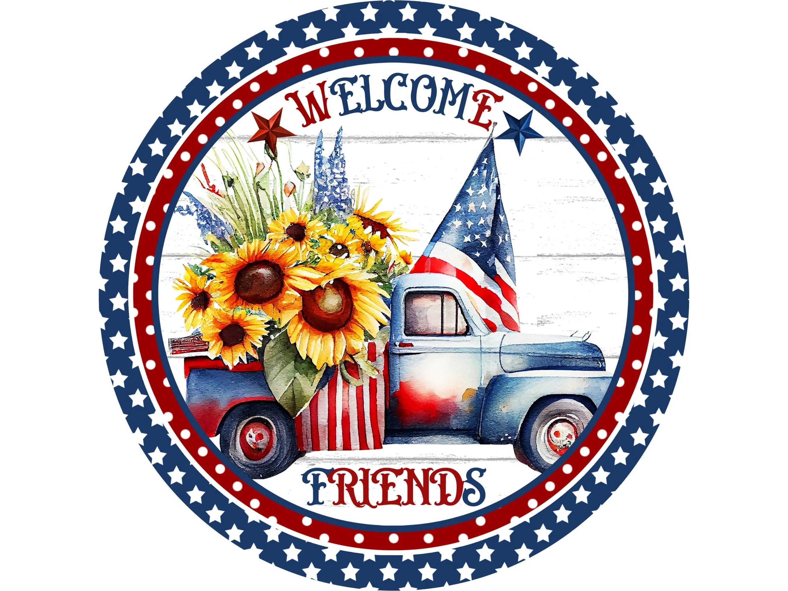 Patriotic vintage truck sign, vintage truck americana decor, american flag sign, vintage truck sign, stars and stripes decor, 4th of july