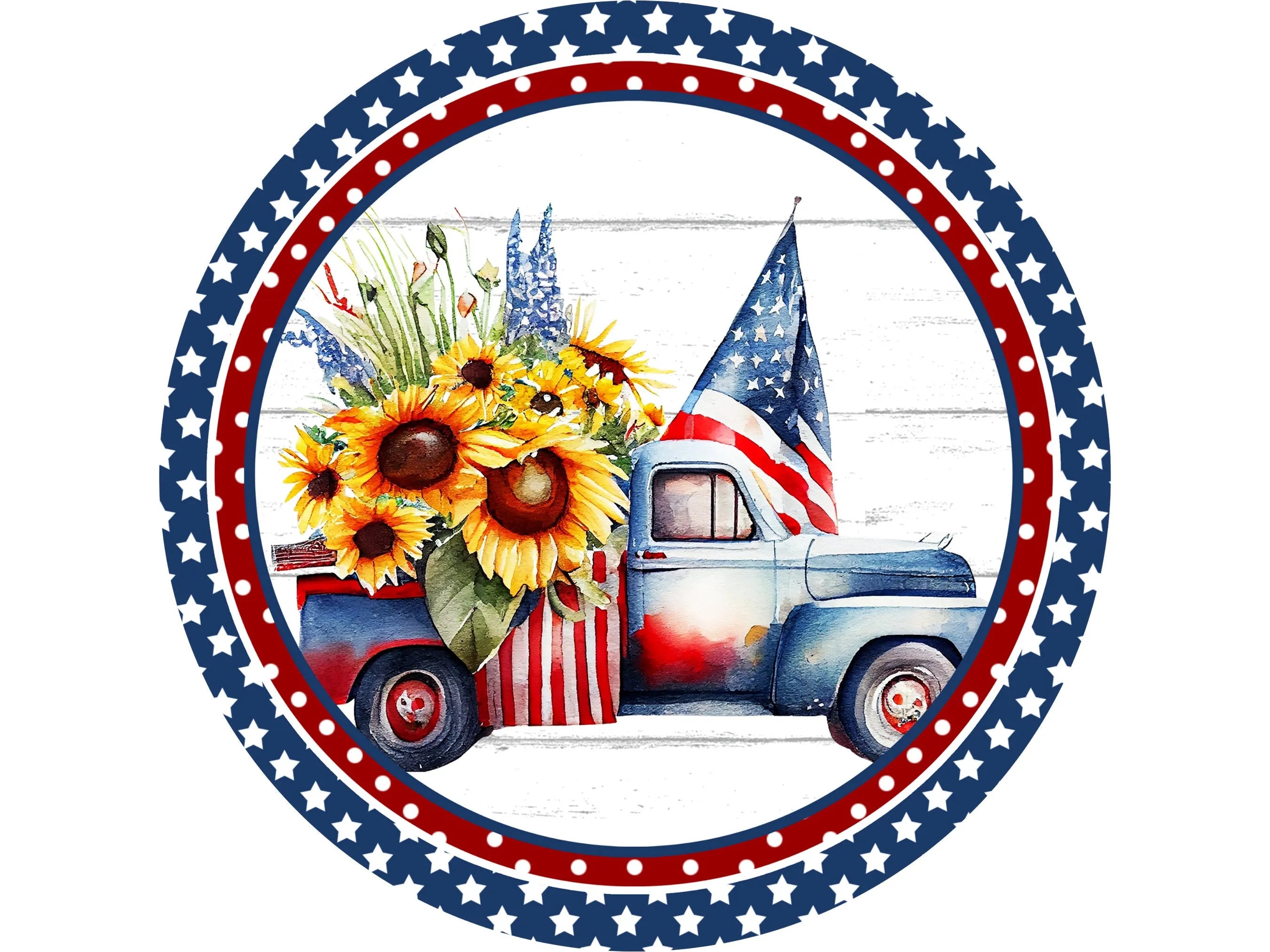 Patriotic vintage truck sign, vintage truck americana decor, american flag sign, vintage truck sign, stars and stripes decor, 4th of july