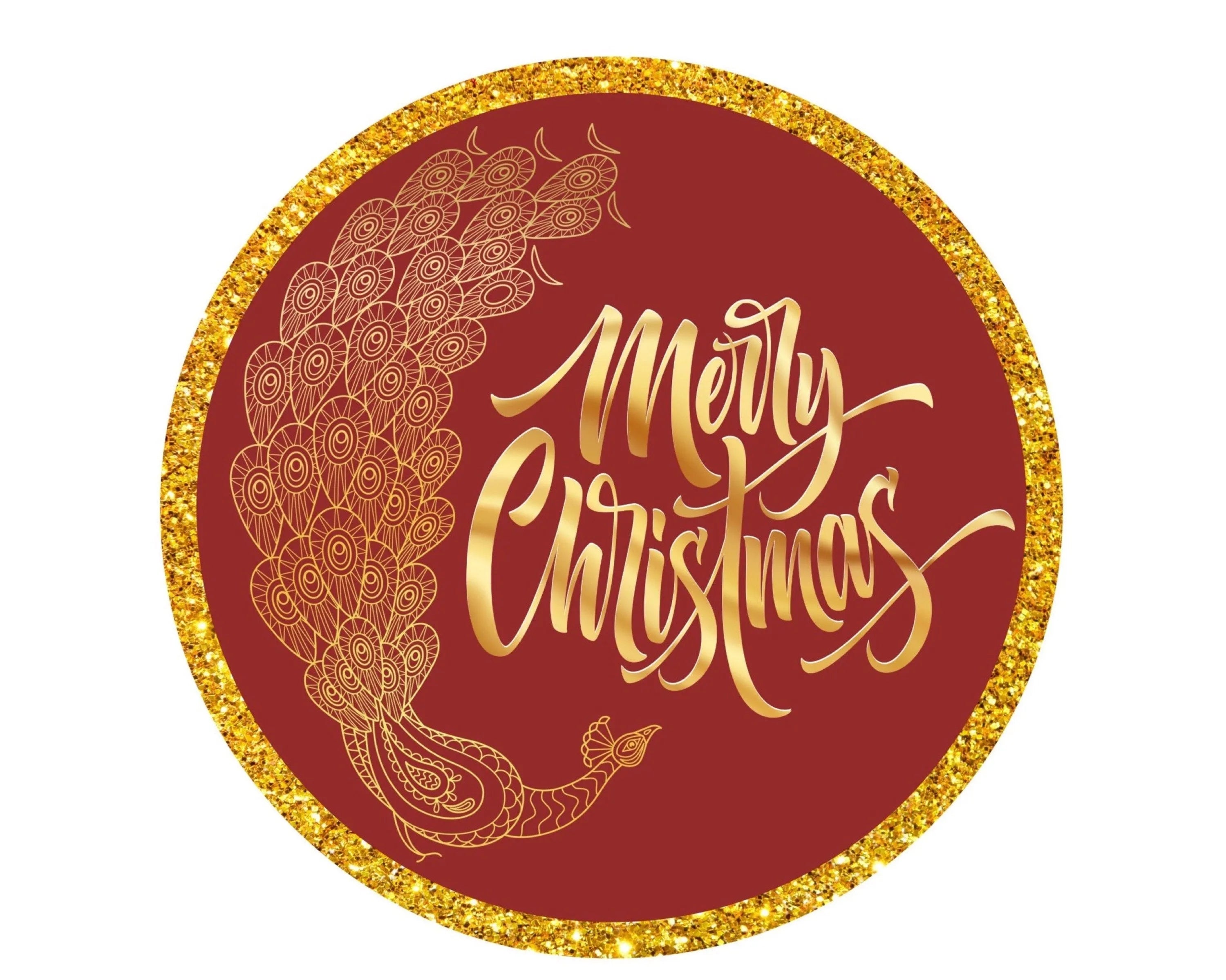 Letrero navideño de pavo real, letrero de pavo real para puerta de entrada, accesorio de corona de pavo real, letrero navideño de pavo real, coleccionista de pavos reales, pavo real dorado