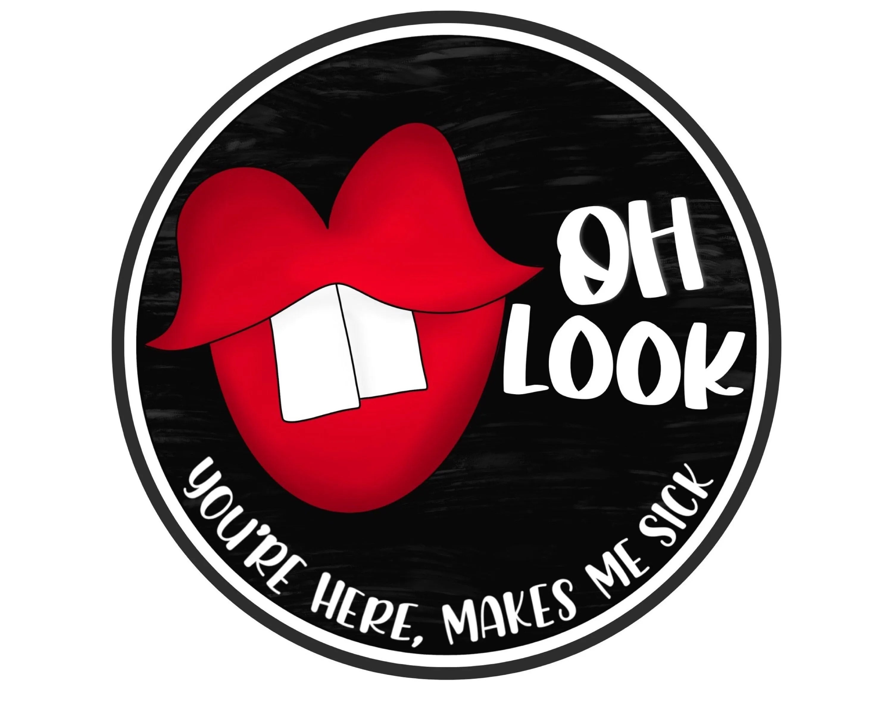 Letrero de corona de Halloween con labios rojos de vampiro, accesorio de corona de Halloween de bienvenida negro y rojo, letrero divertido de Halloween, divertido letrero de Halloween de vampiro