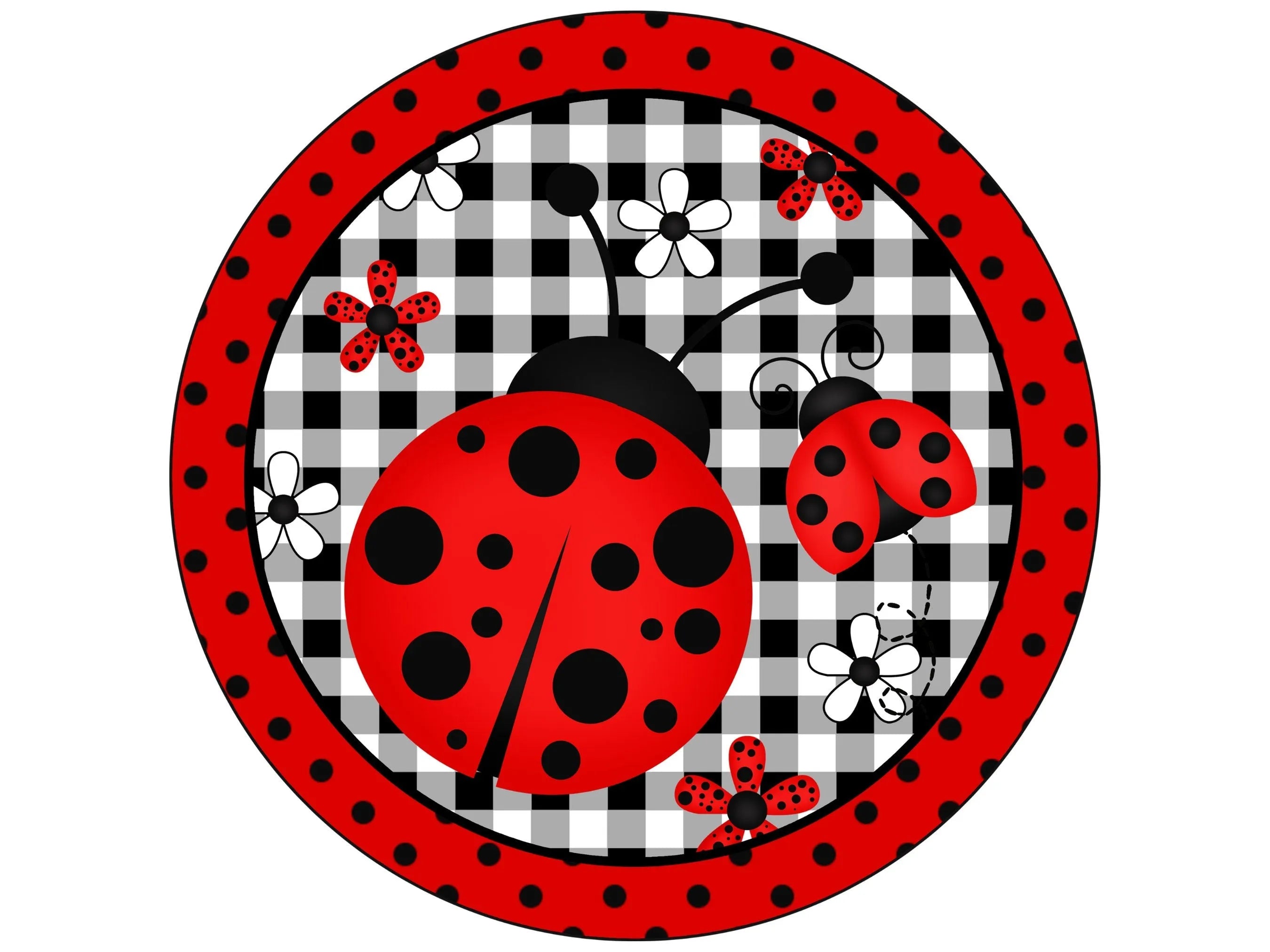 Letrero de corona de mariquita de bienvenida con traslapo, letrero de mariquita, letrero de corona de granja, letrero de cocina con cuadros de búfalo, letrero de mariquita para el verano