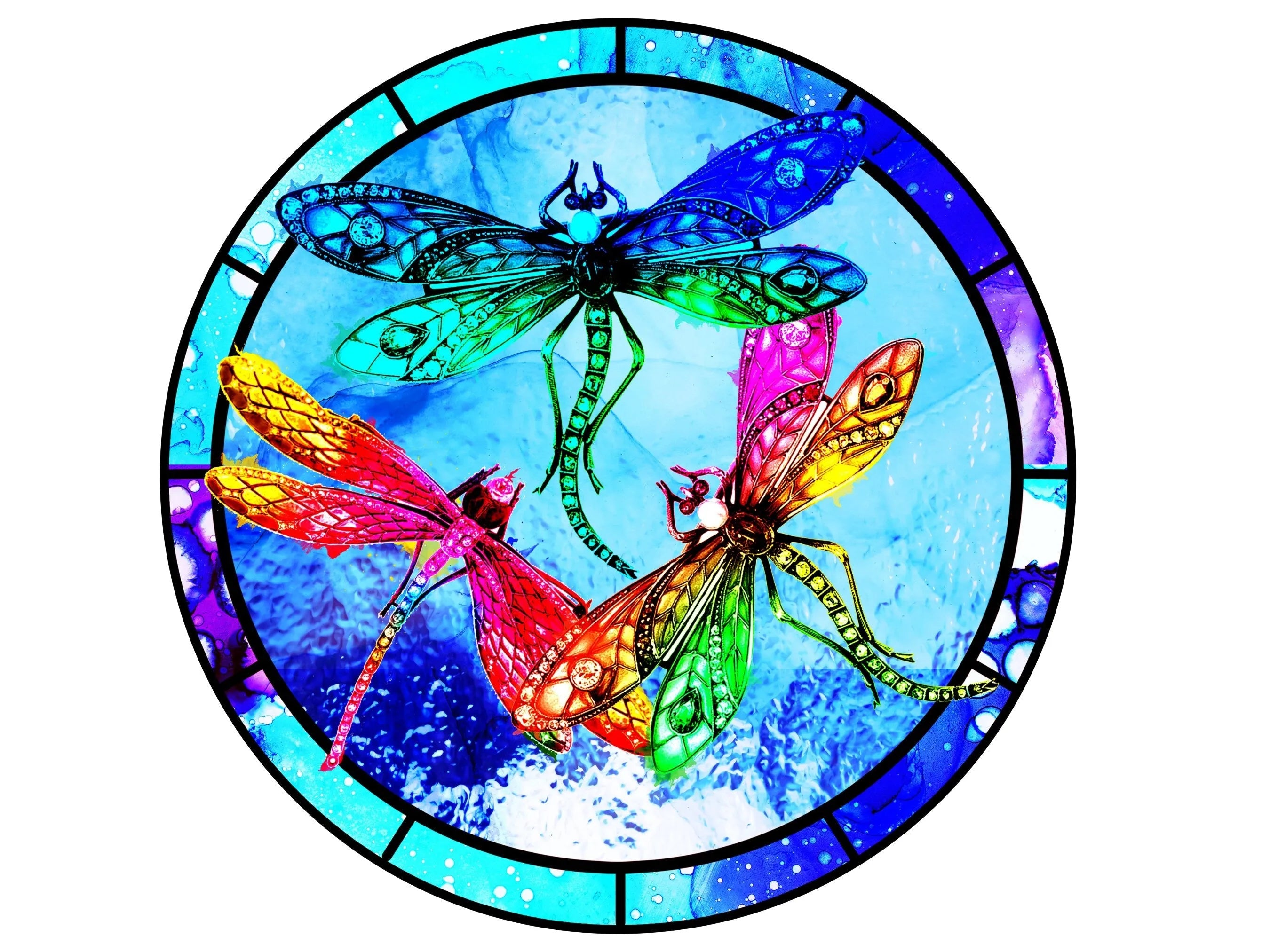 Letrero de corona de libélula de vitral, letrero de libélula, arte de pared de libélula, letrero de amante de las libélulas