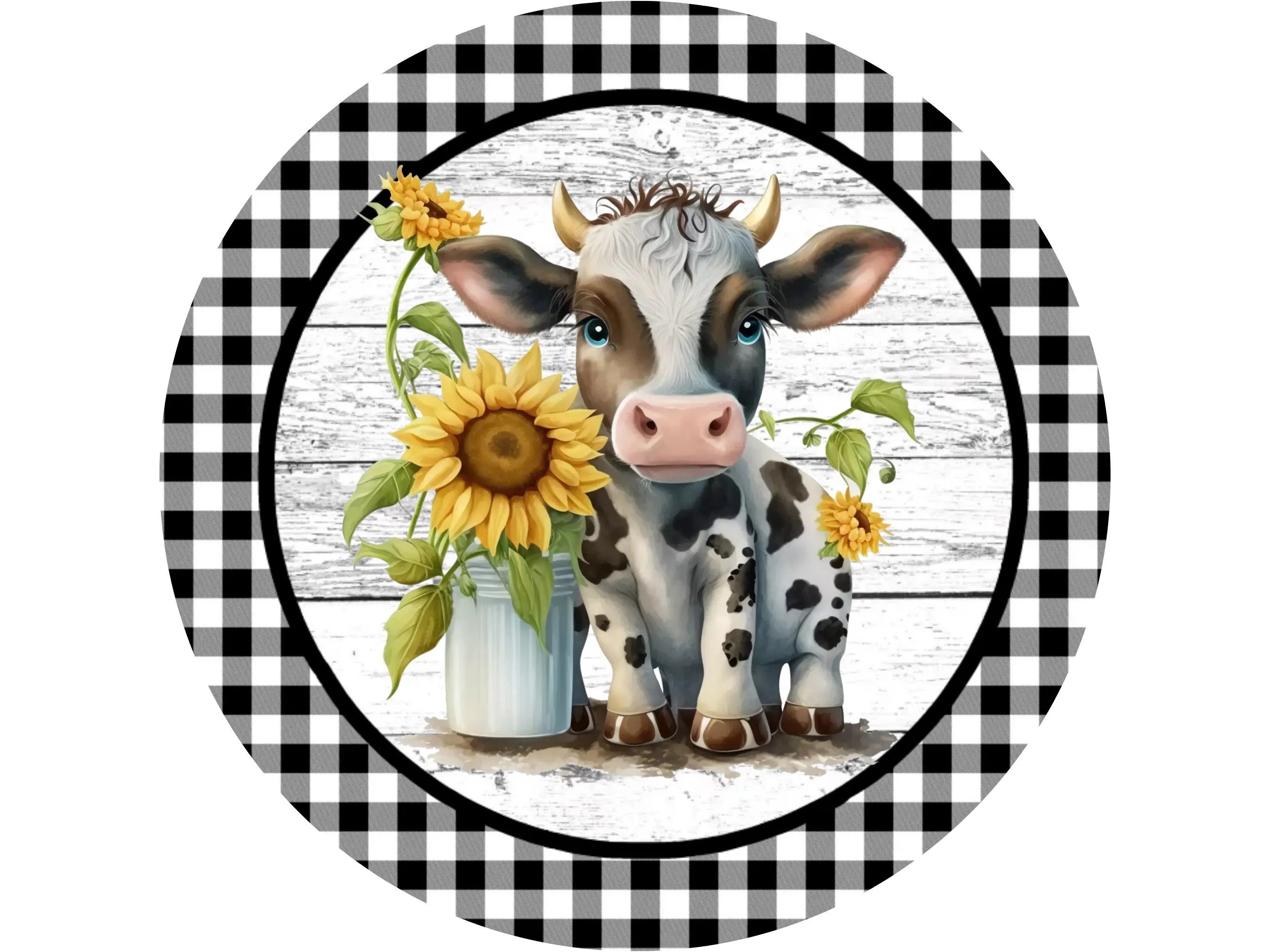 Letrero de bienvenida con corona de ternera con diseño de girasol, letrero de bienvenida con estampado de búfalo, letrero de bienvenida a la vida en la granja, letrero de ternero de granja