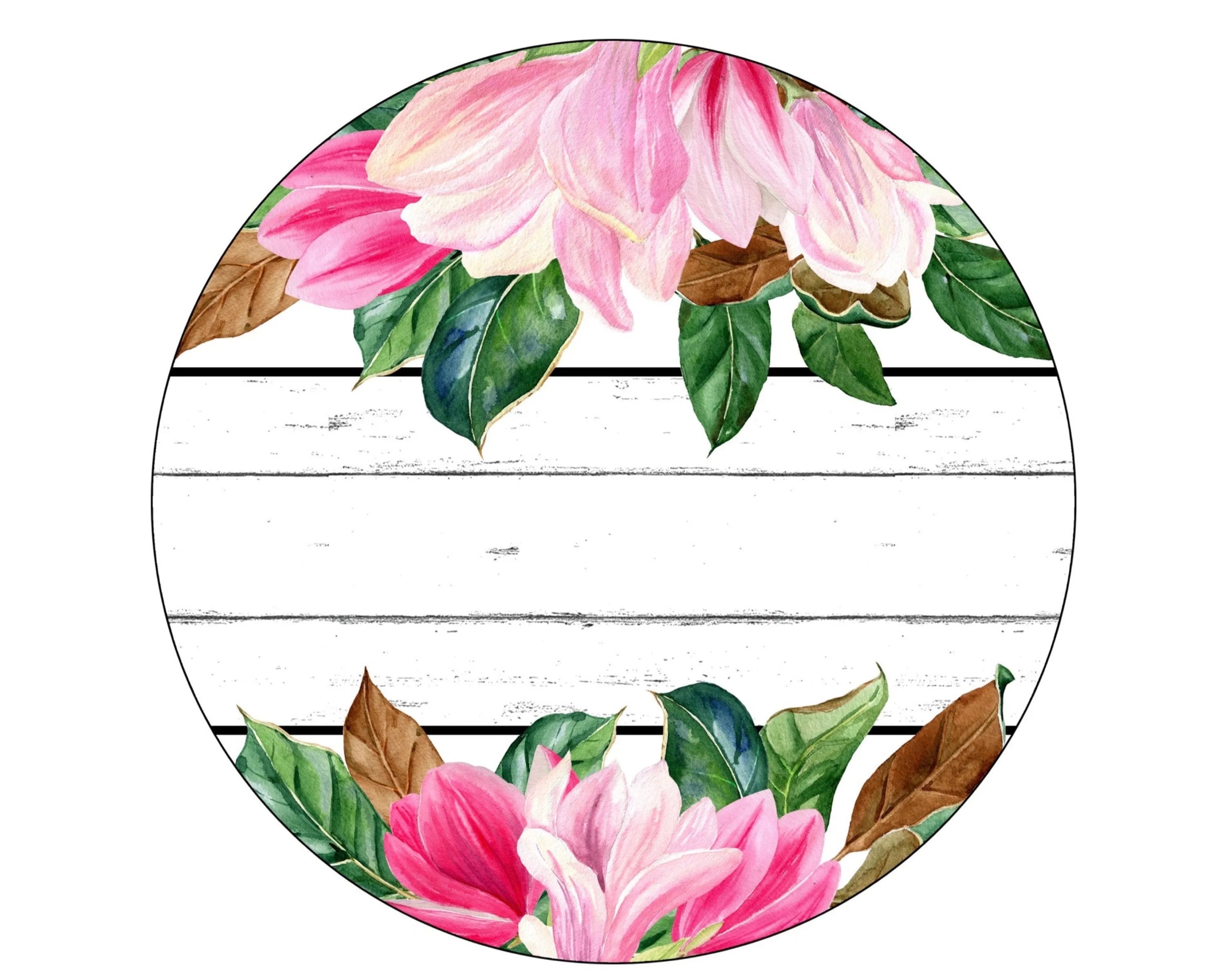 Letrero de corona de magnolia de bienvenida, accesorio de corona de magnolia rosa, coleccionista de magnolias, letrero de bienvenida de magnolia, letrero de bienvenida floral, letrero floral