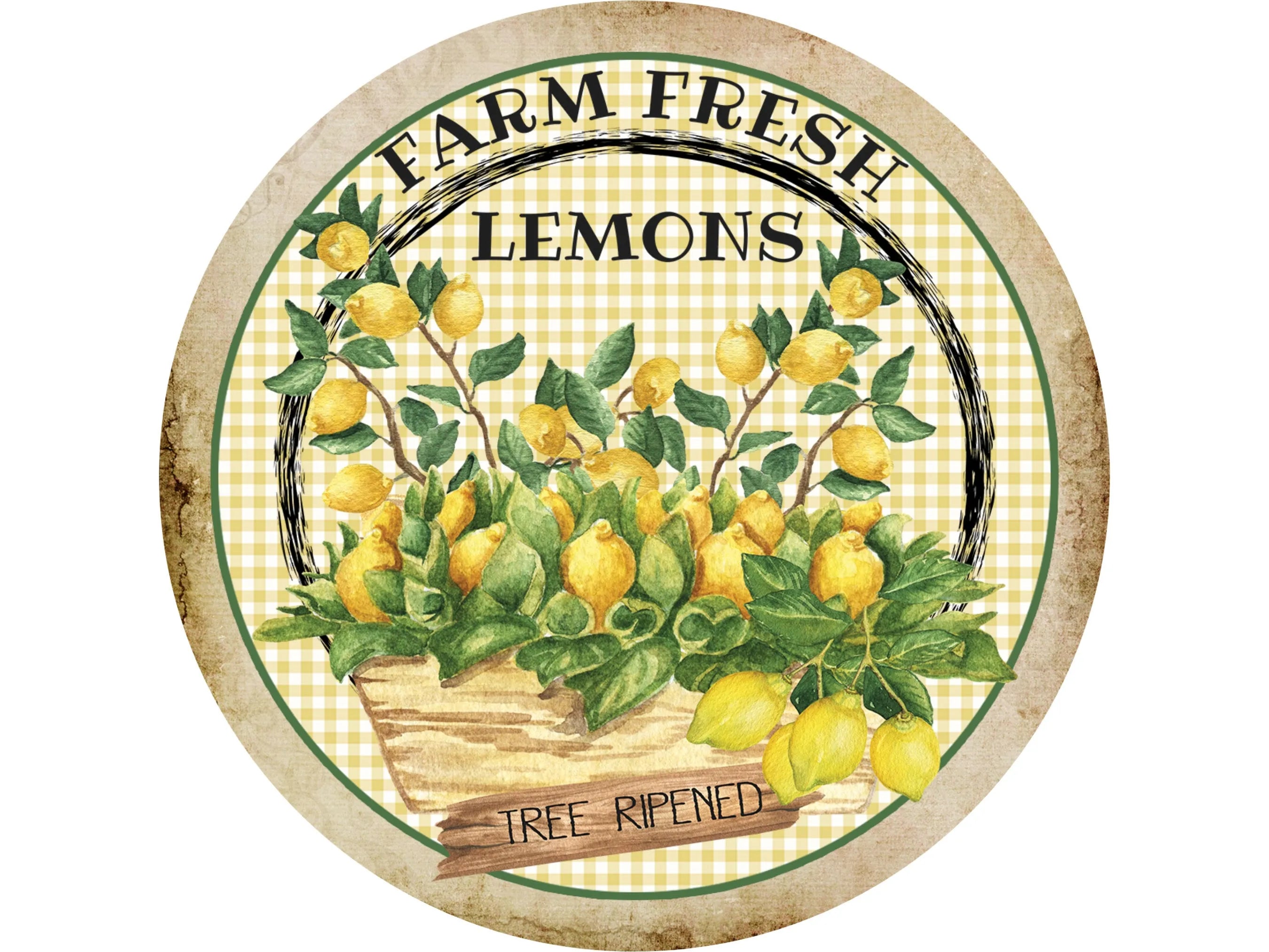 Letrero de corona de bienvenida con limón, accesorio de corona de limón, decoración de limón de verano, letrero de limón, colgador de puerta de cítricos, letrero de cítricos de cocina, letrero de fruta