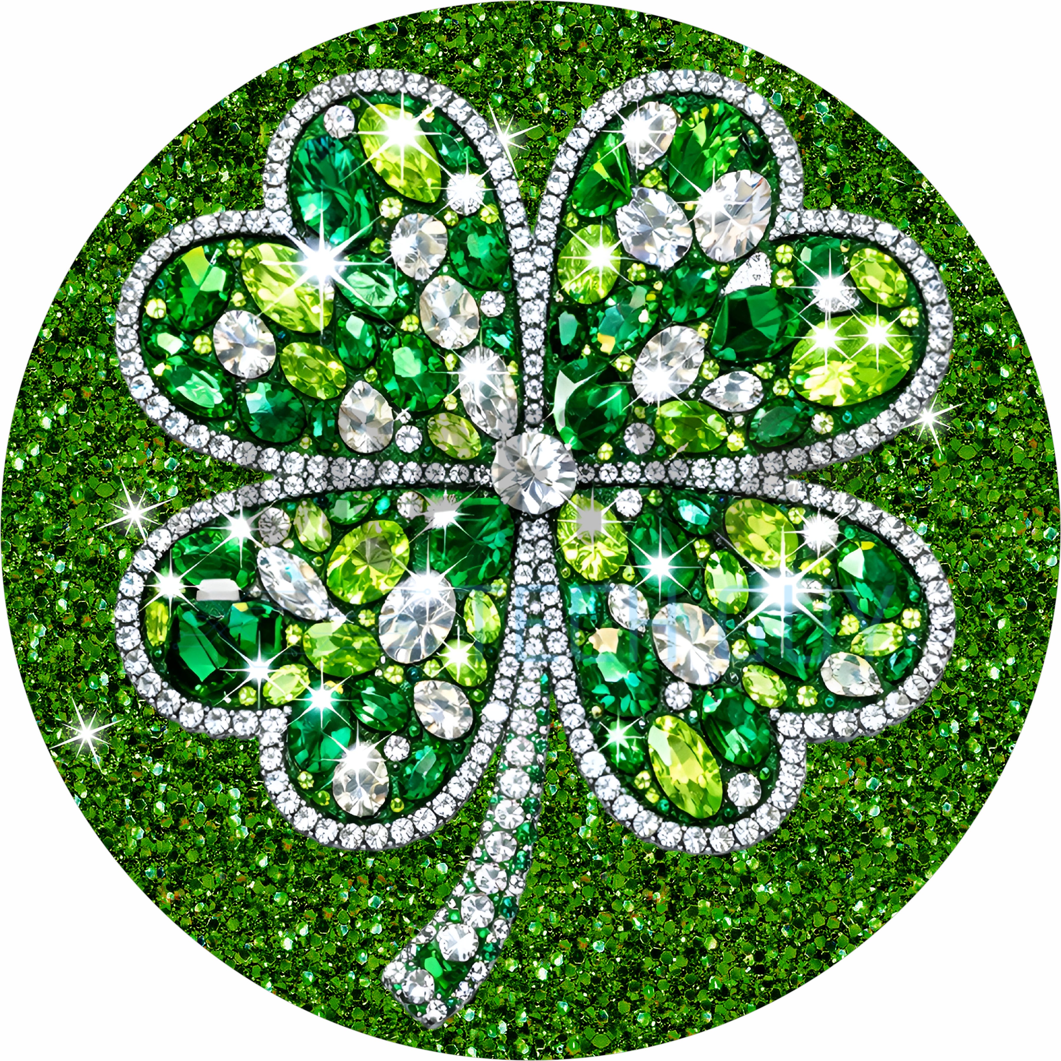 Sparkling Shamrock St. Patrick’s Day Round Wreath Sign