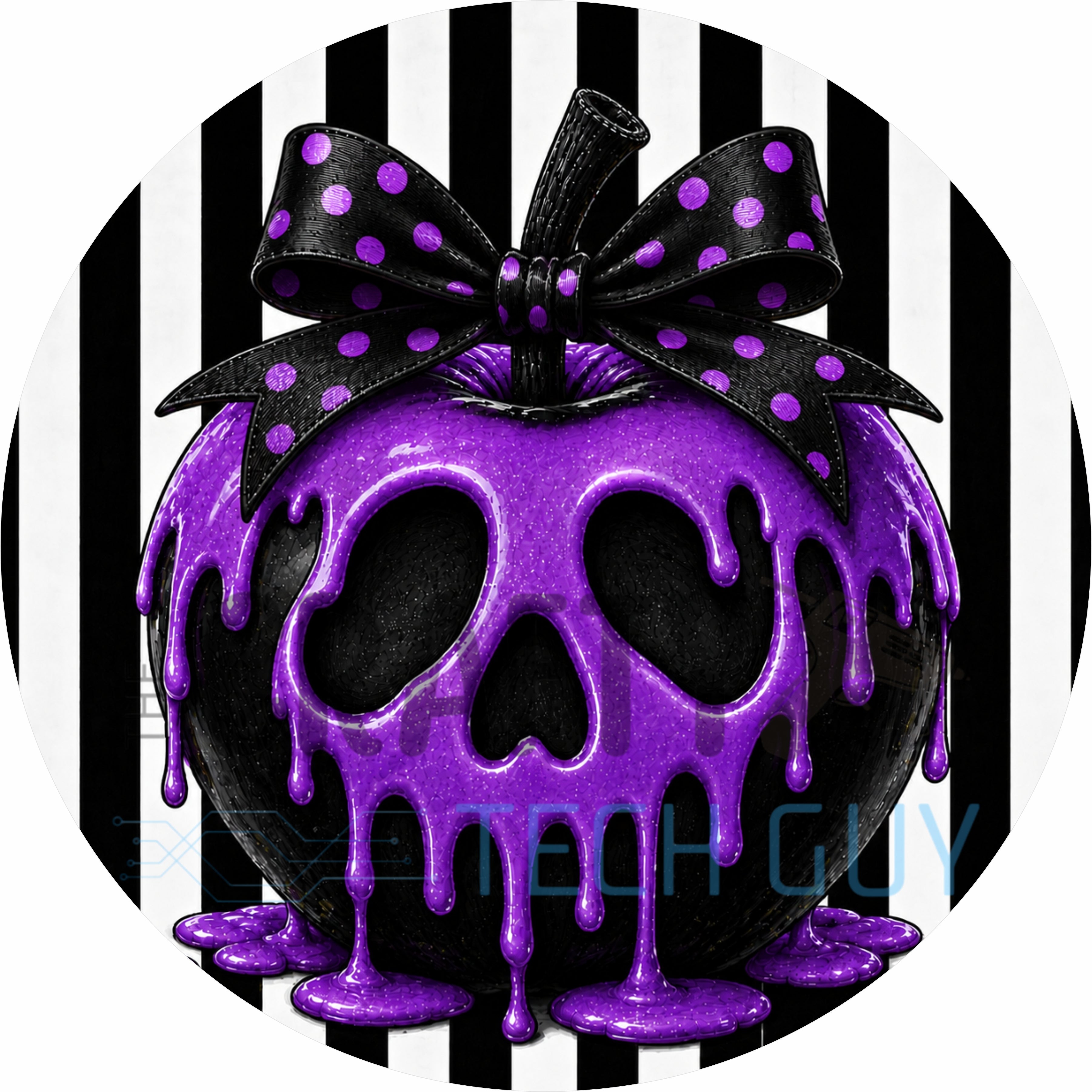 Purple Poison Apple Halloween Round Wreath Sign