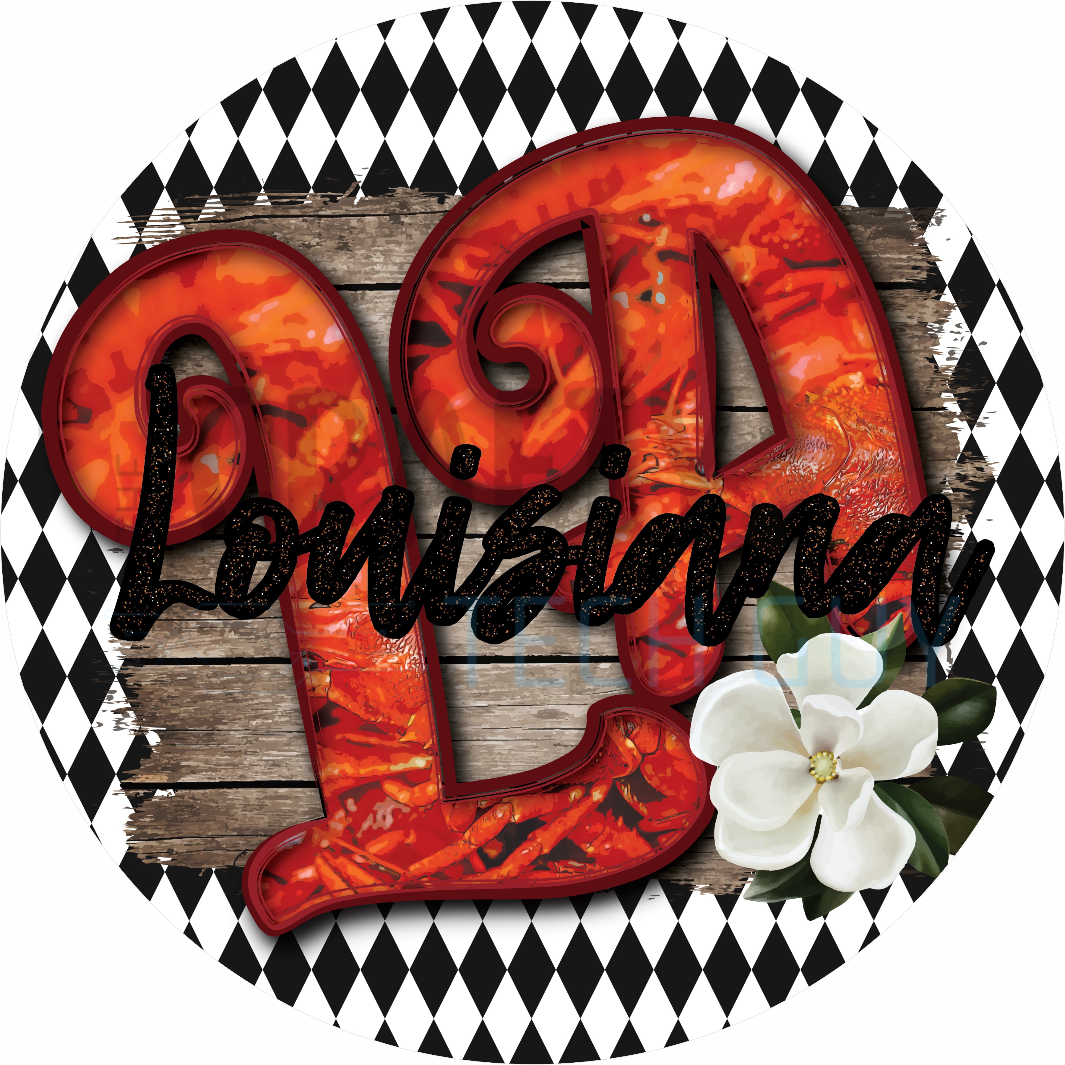 Lovin’ Louisiana Round Wreath Sign – Cajun Farmhouse Southern Door Decor