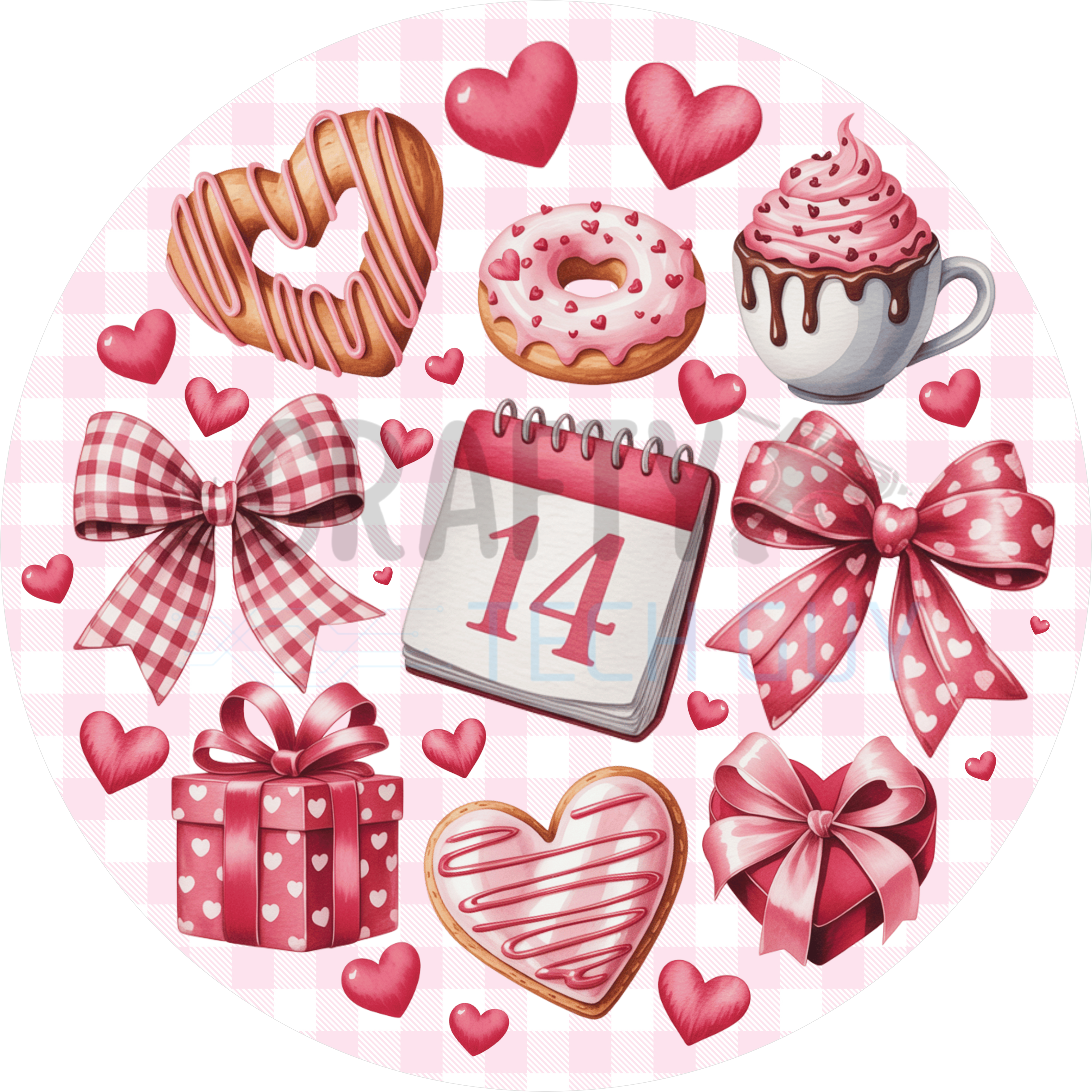 Valentine Collage Wreath Sign – Hearts, Sweets & Bows