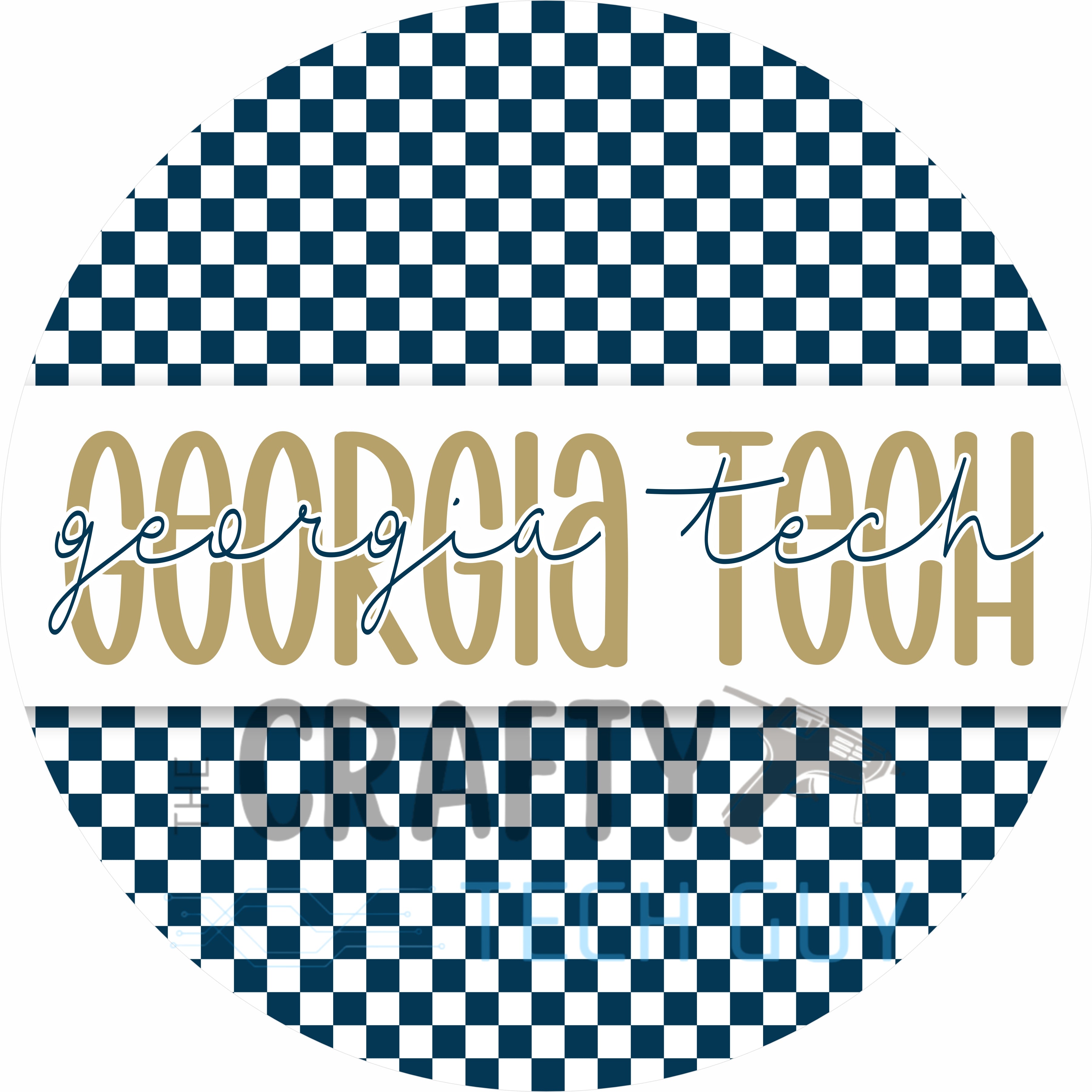 Georgia Tech Bulldogs Round Wreath Sign