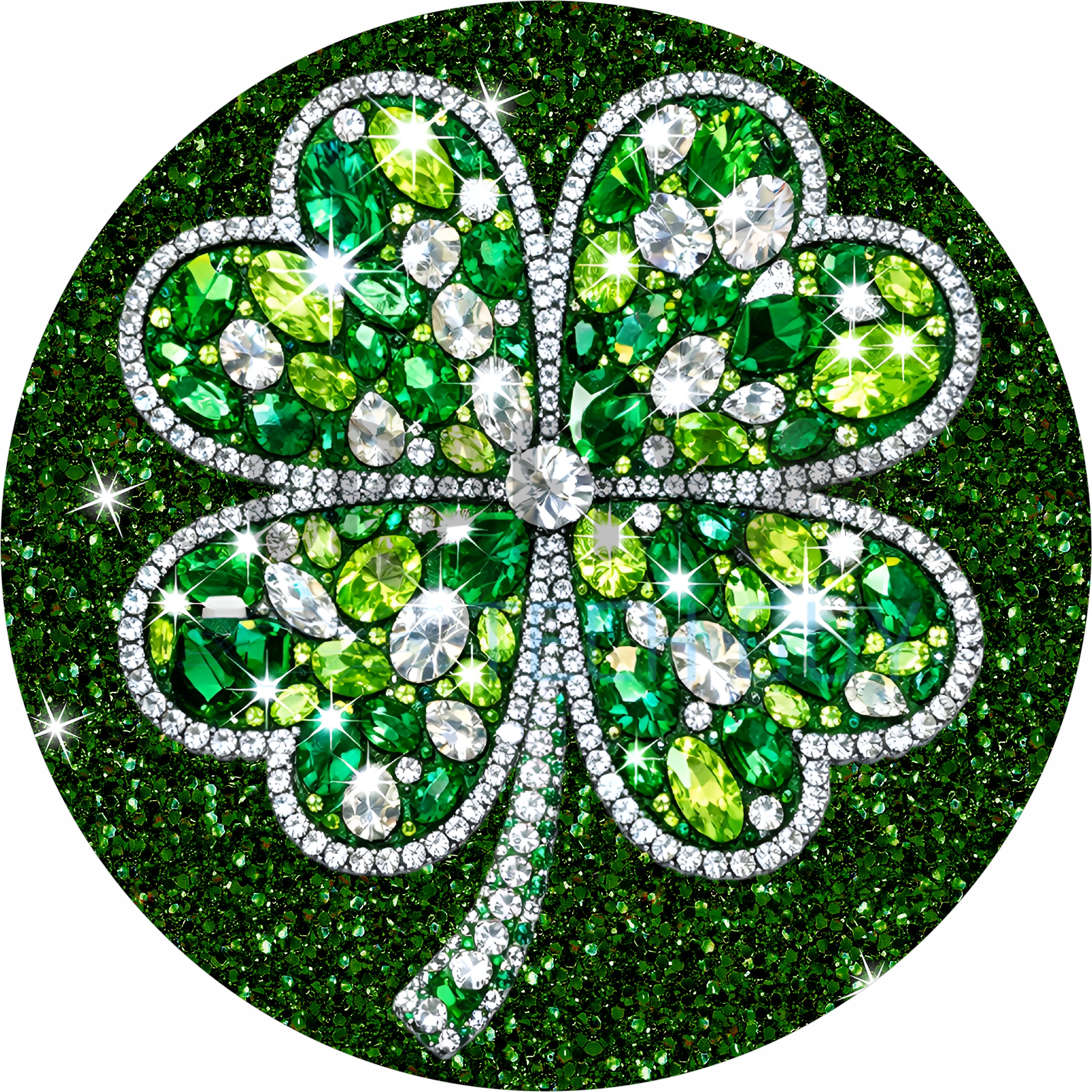 Jeweled Shamrock St. Patrick’s Day Round Wreath Sign