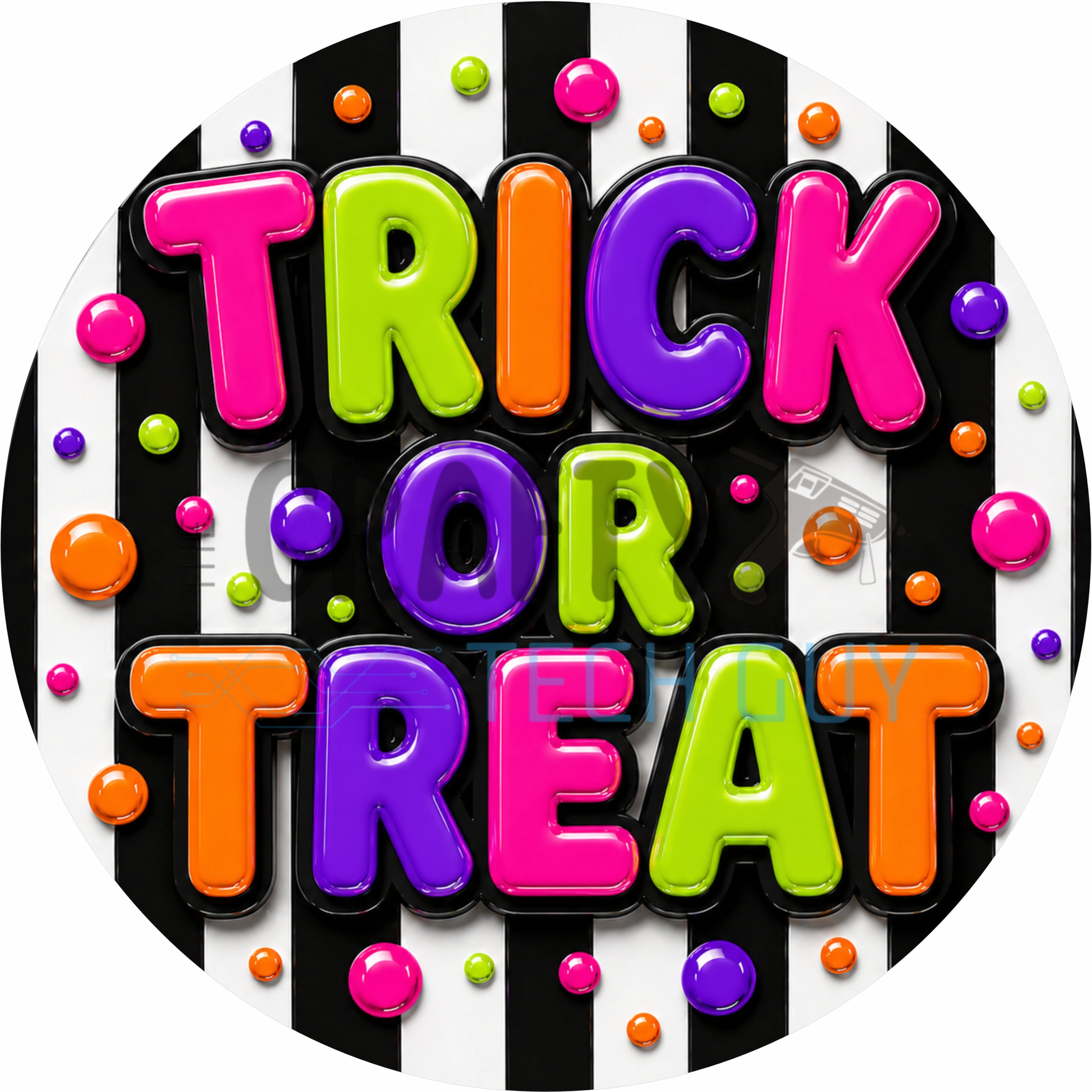 Trick or Treat Halloween Round Wreath Sign