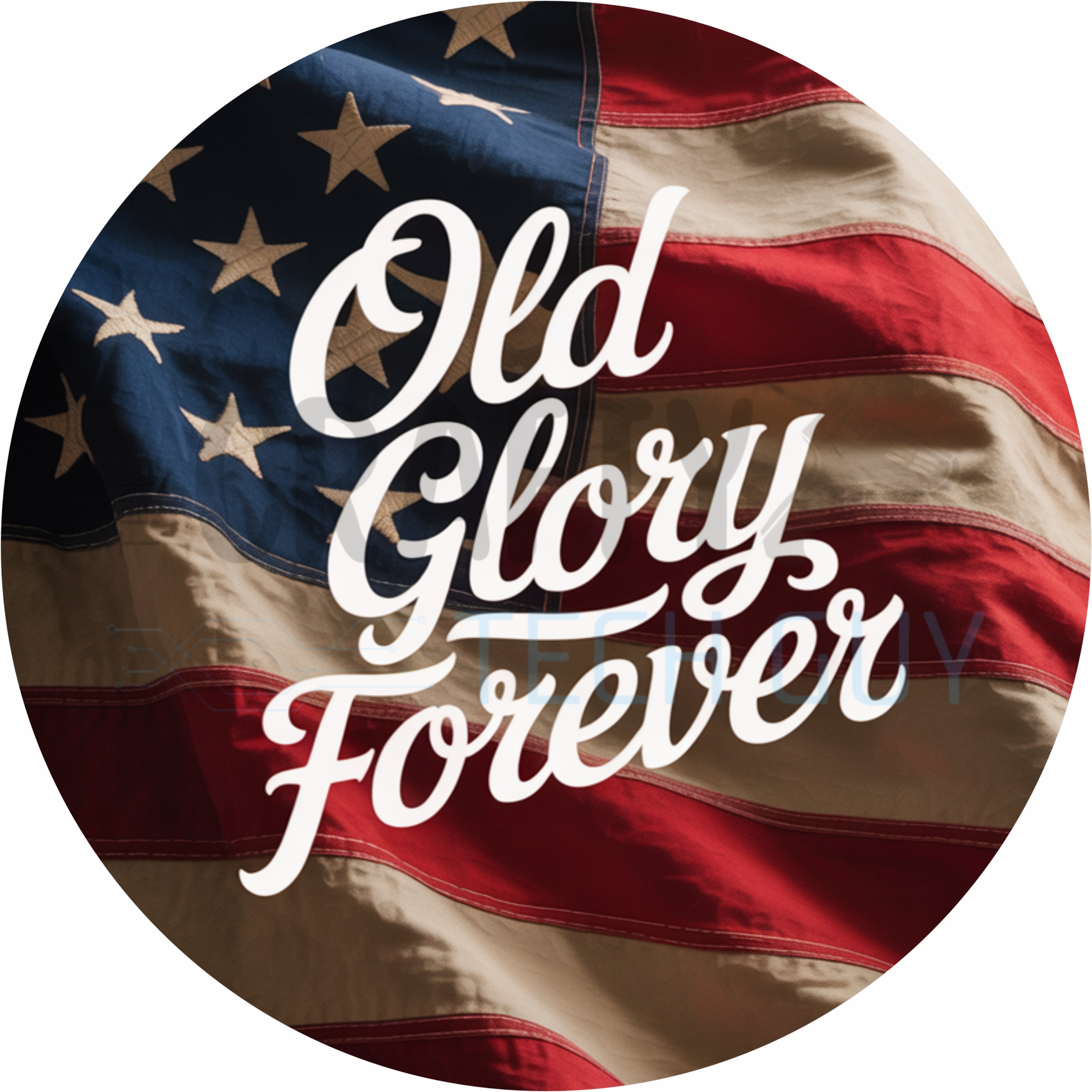 Old Glory Forever Patriotic Americana Round Wreath Sign American Flag Decor