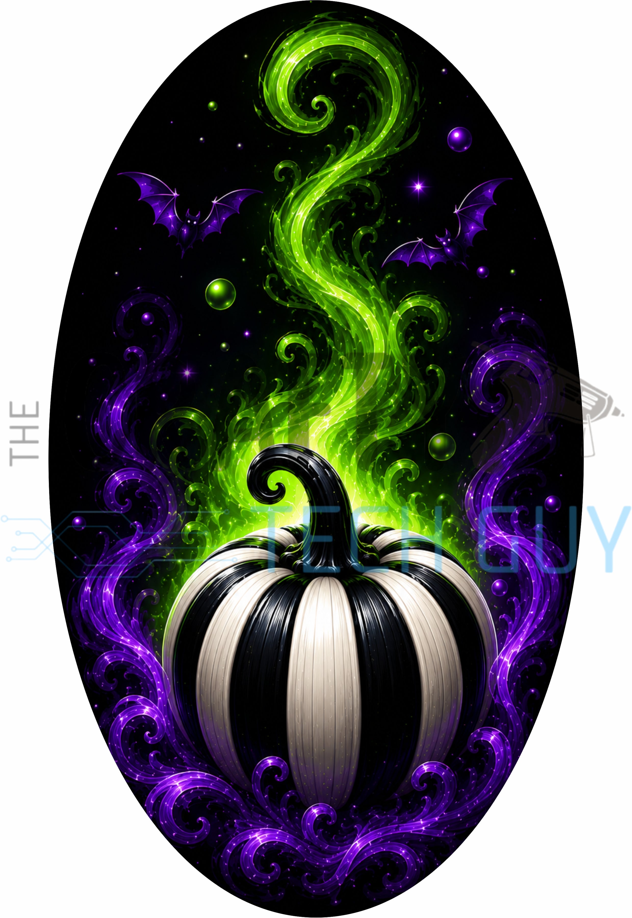 Enchanted Black Pumpkin Halloween Art 12x7 Oval Wreath Sign
