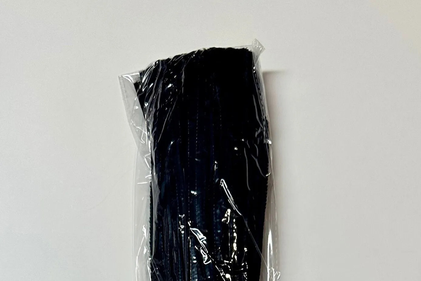 20" black chenille stem, pipe cleaner, 100 pack