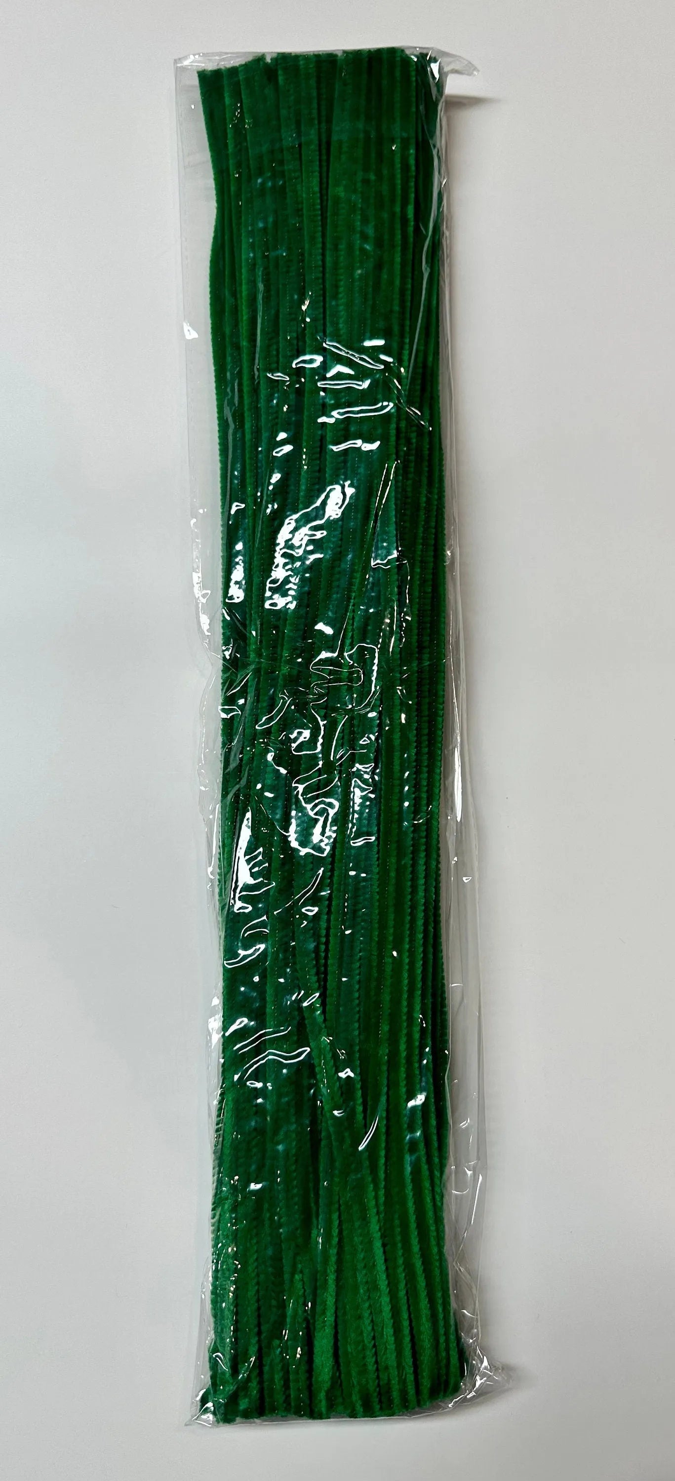 20" green chenille stem for wreath making, 20 inch green pipe cleaner for crafting, 100 pack