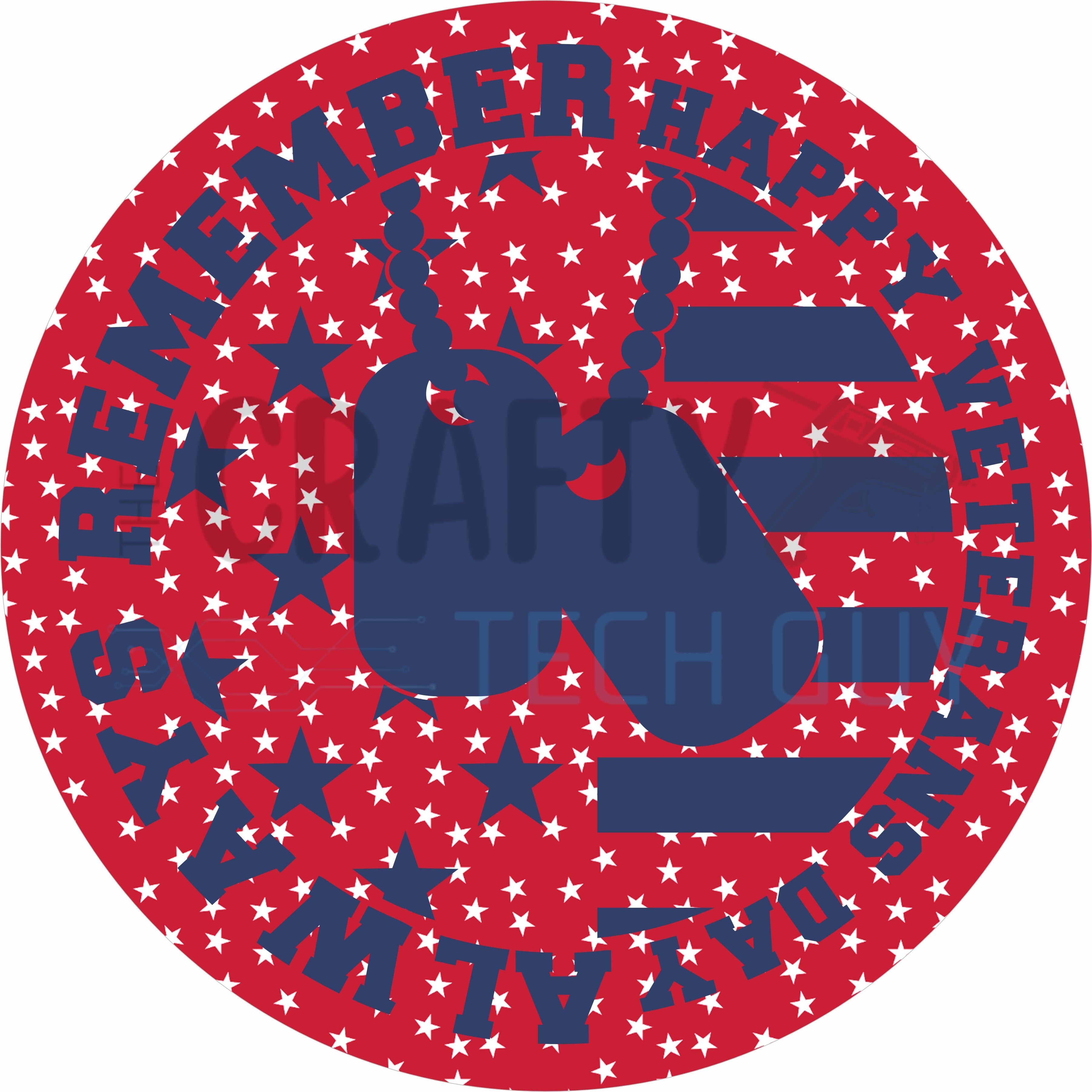 Remember Happy Veterans Day Patriotic Dog Tags Round Sign