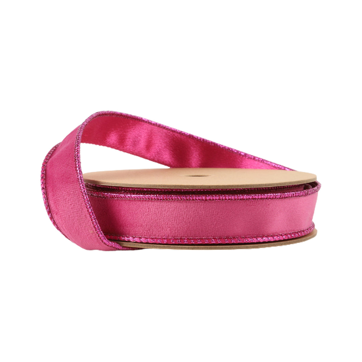 1 Inch 10 Yard Hot Pink and Shimmer Pink Reversible Wired Classic Velvet Ribbon on Spool