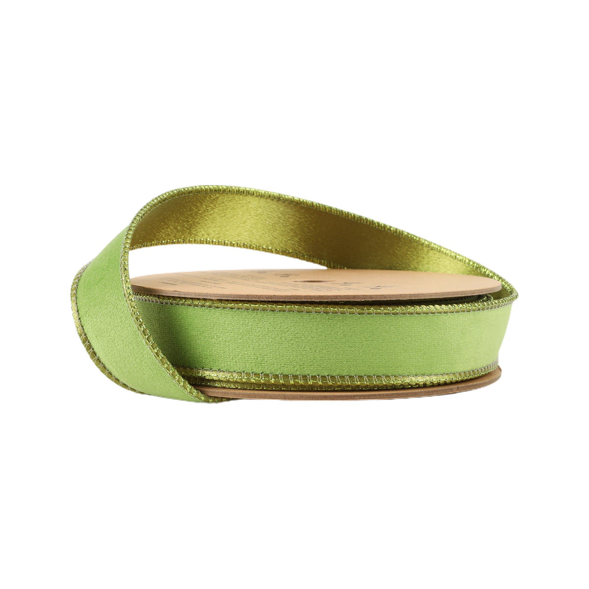 1 Inch 10 Yard Lime Green Reversible Wired Classic Velvet Ribbon on Spool